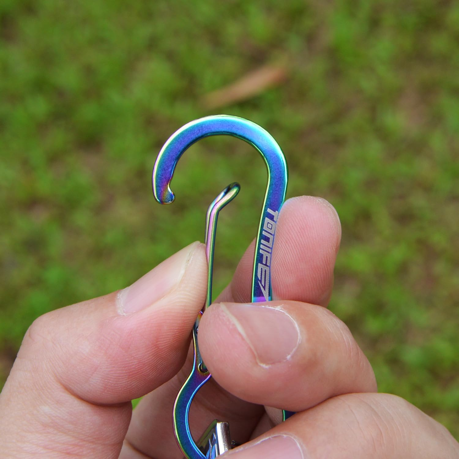 TONIFE Carabiner Clips 2 Pack, Stainless Steel Carabiners Hook for Carabiner Key Rings, Carabiner Small Snap Buckle Spring Backpack Fasteners image number 6