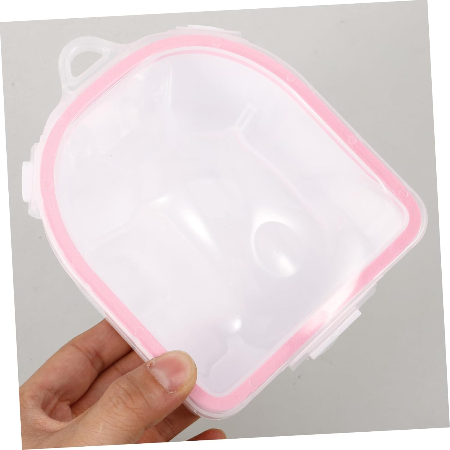 Baluue Nail Soaking Bowls 3-Piece Set Pink Double-Layer Manicure Soaking Container Hand Care Tool for Dead Skin Softening and Exfoliation image number 2