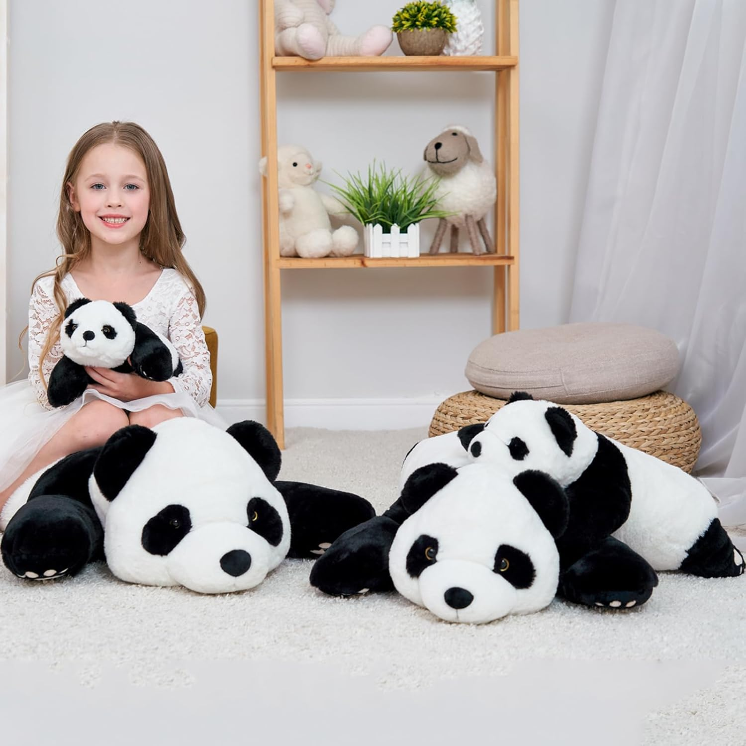 Doireum Panda Giant Weighted Stuffed Animal, 2.87Lbs Cute Big Panda Plush Hugging Pillow Toy for Boys Girls Valentine Christmas, 39.3 Inch image number 1