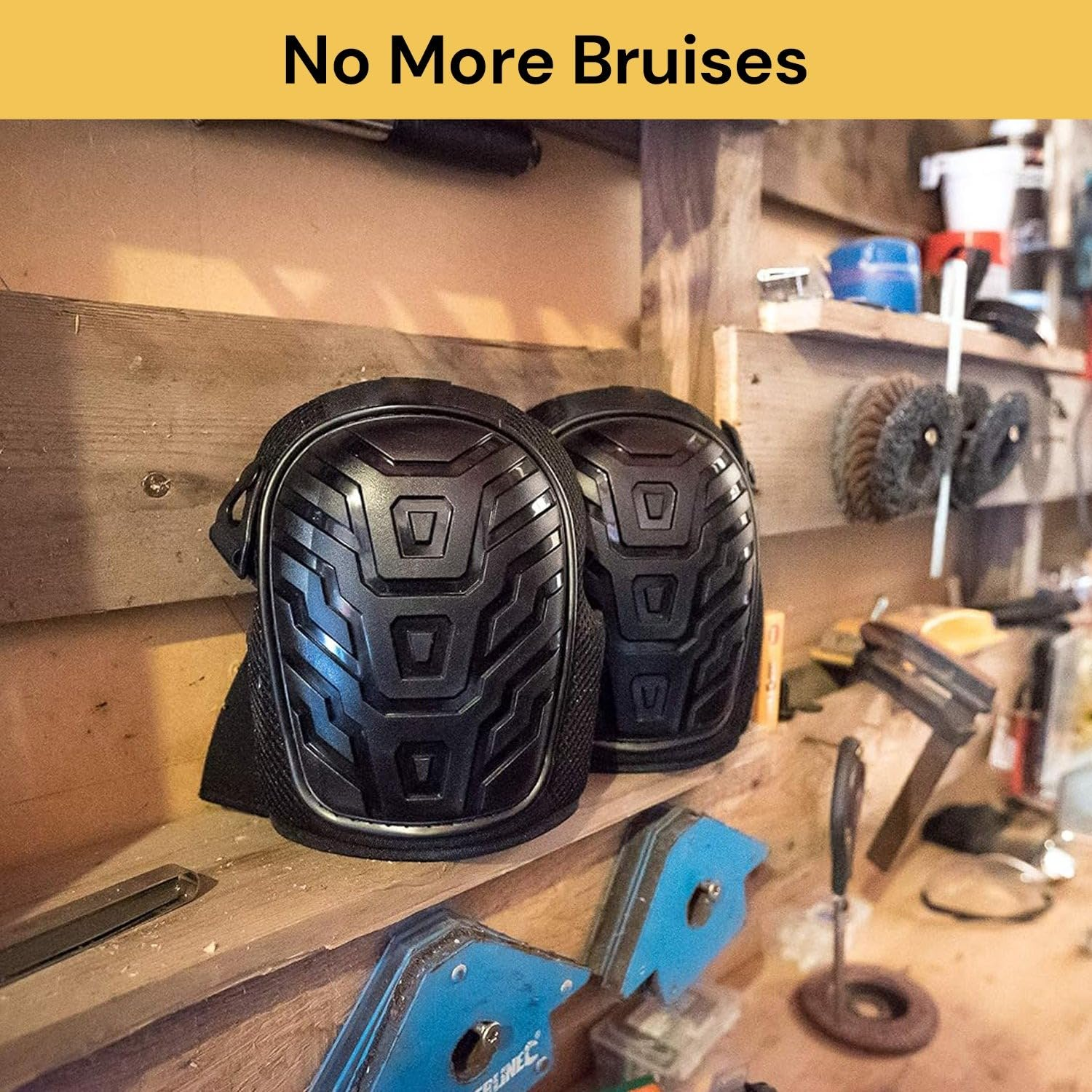 EZONEDEAL Professional Work Knee Pads for Work, Preciva Heavy Duty Gel Cushion and Foam Padding Knee Pads with Anti-Slip Straps and Easy-Fix Clips for Men, Women, Gardening, Flooring