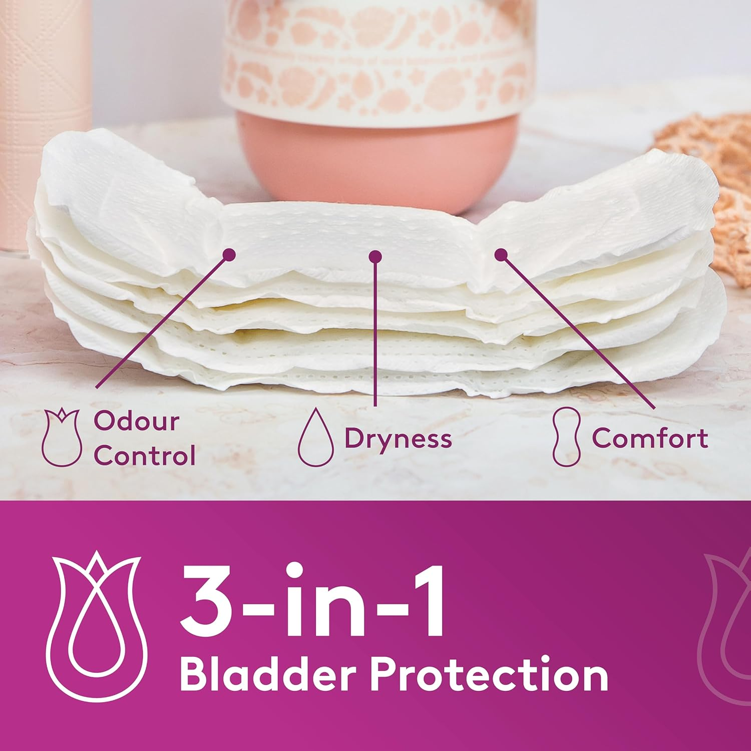 Poise Liners for Bladder Leaks Extra Light 30 Count image number 1