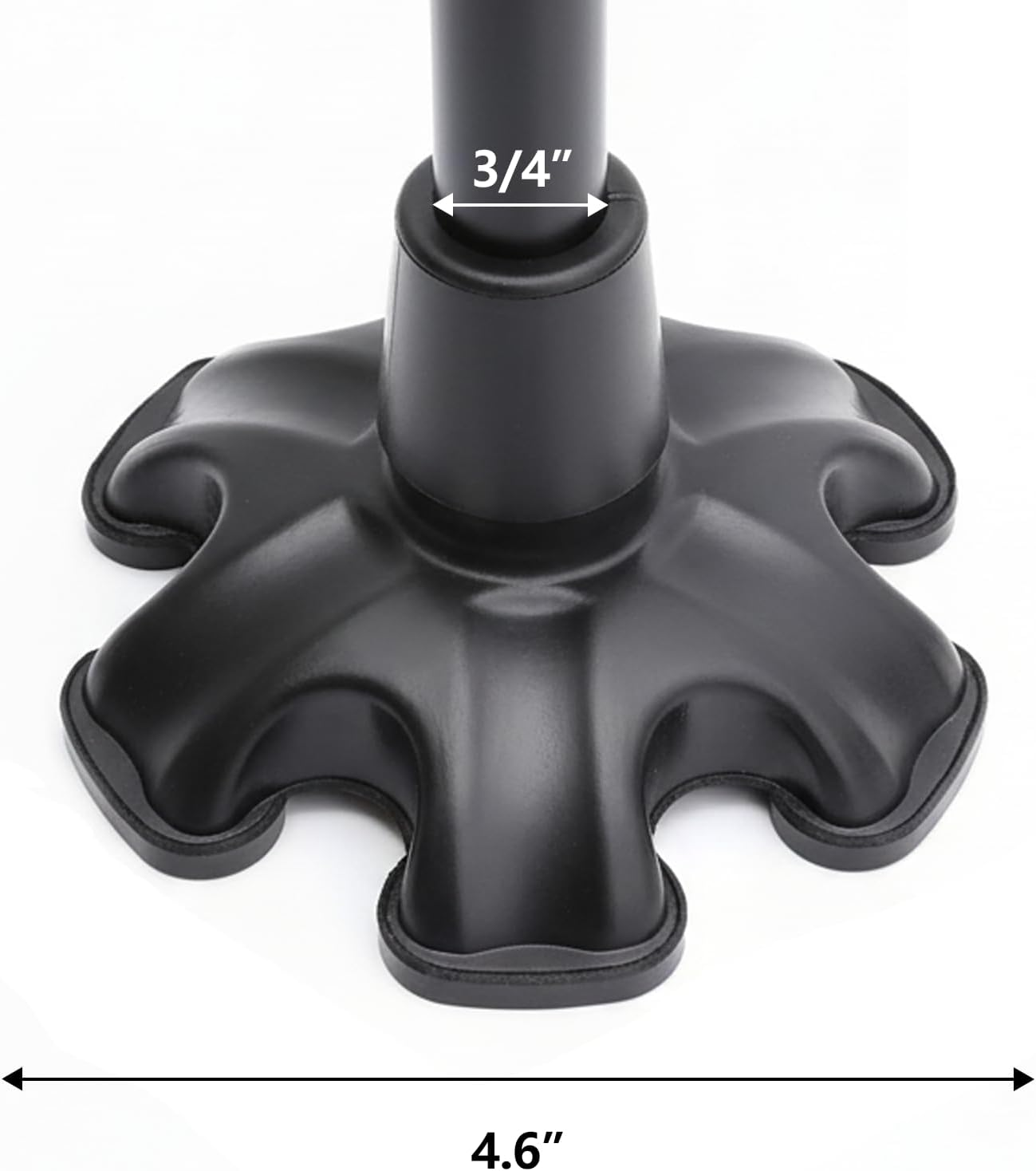 Self-Standing Cane Tip with 6 Anti-Slip Feet, Universal 3/4 Inch Replacement Base for Walking Canes, Reduces Wrist Fatigue and Prevents Falls