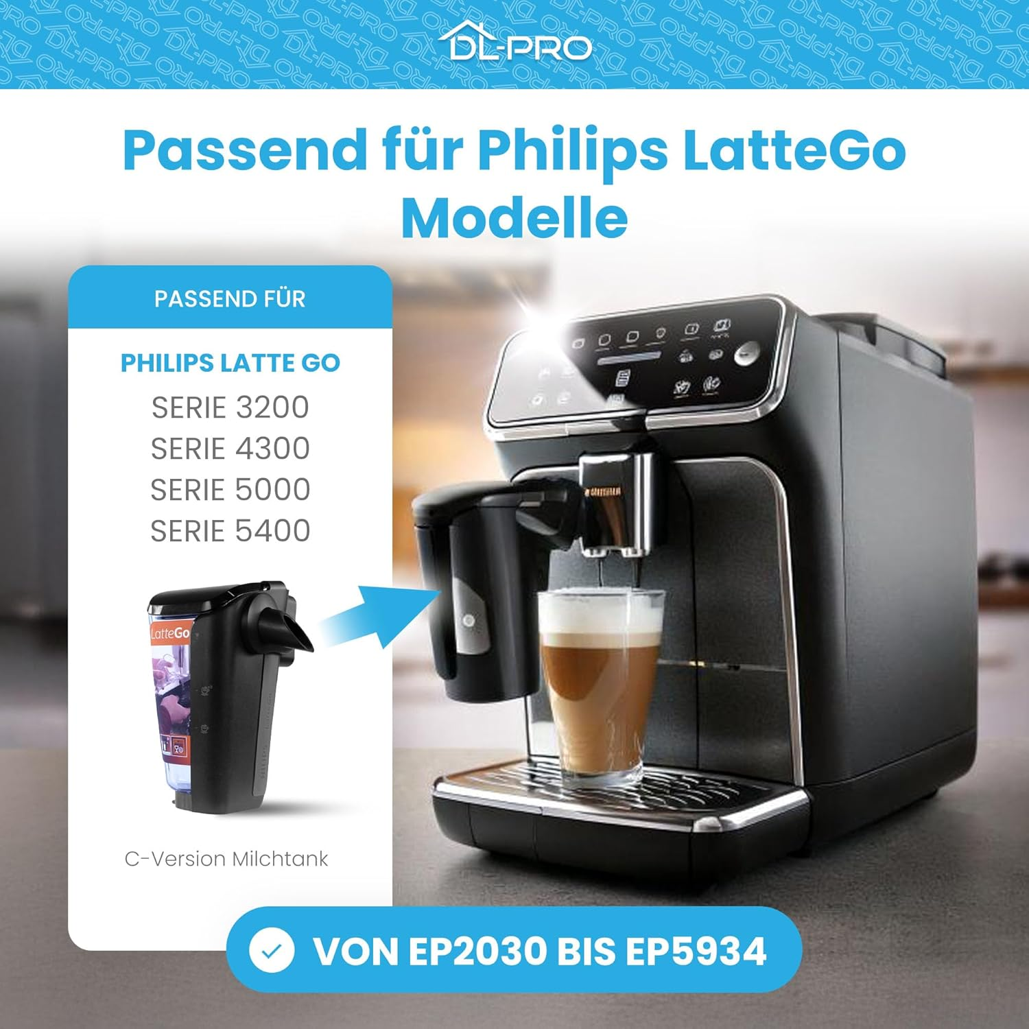 Dl-Pro Milk Container with Lid C Version Milk Carafe for Lattego Fully Automatic Coffee Machine 3200 4300 5000 5400 Series EP2030 to EP5934 for Philips CP1199 Replaces 421945100771 421944083391 image number 2