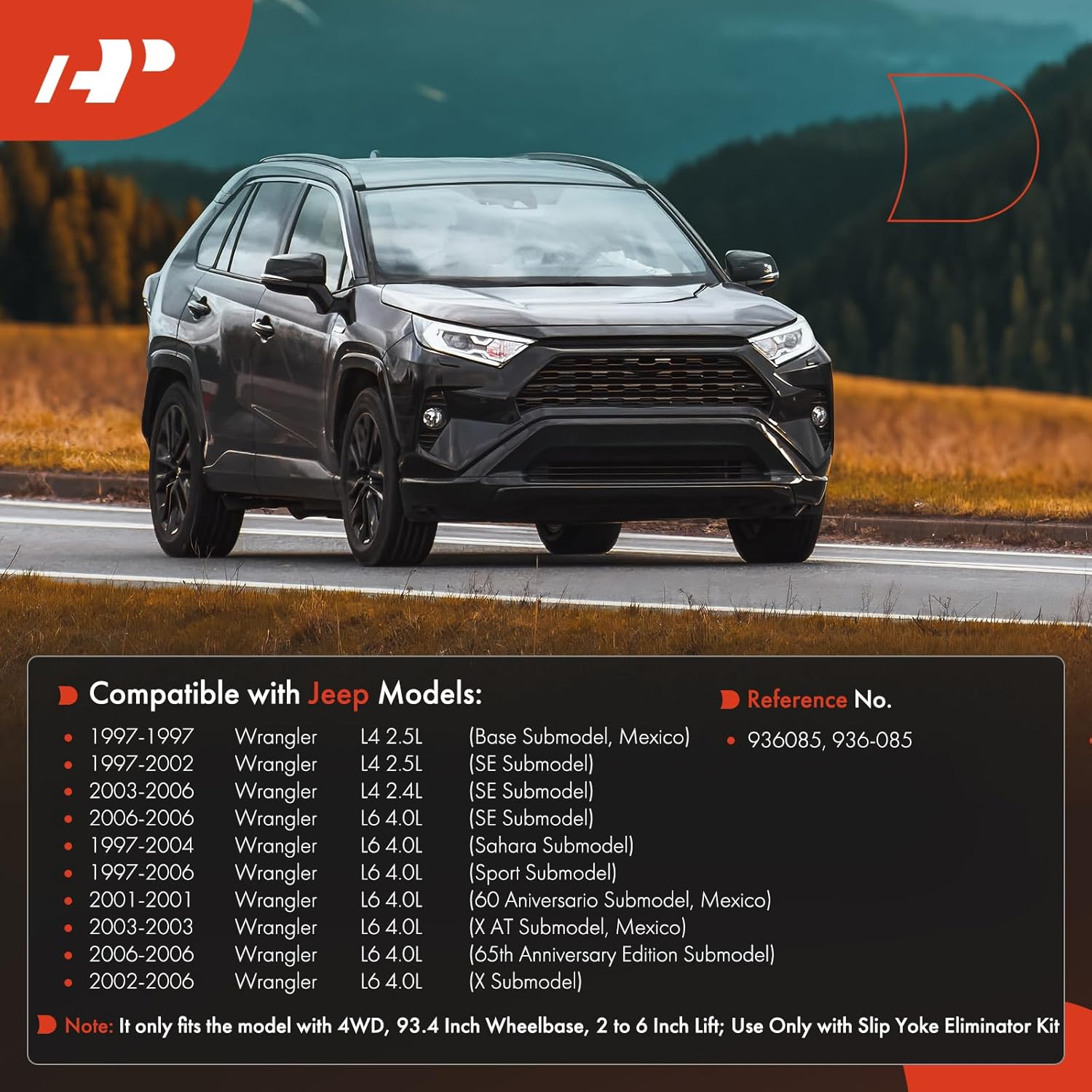 A-Premium Rear Complete Drive Shaft Prop Shaft Driveshaft Assembly [4WD, 93.4" WB] Compatible with Jeep Wrangler 1997-2006, 93.4" Wheelbase, with 2 to 6" Lift image number 6