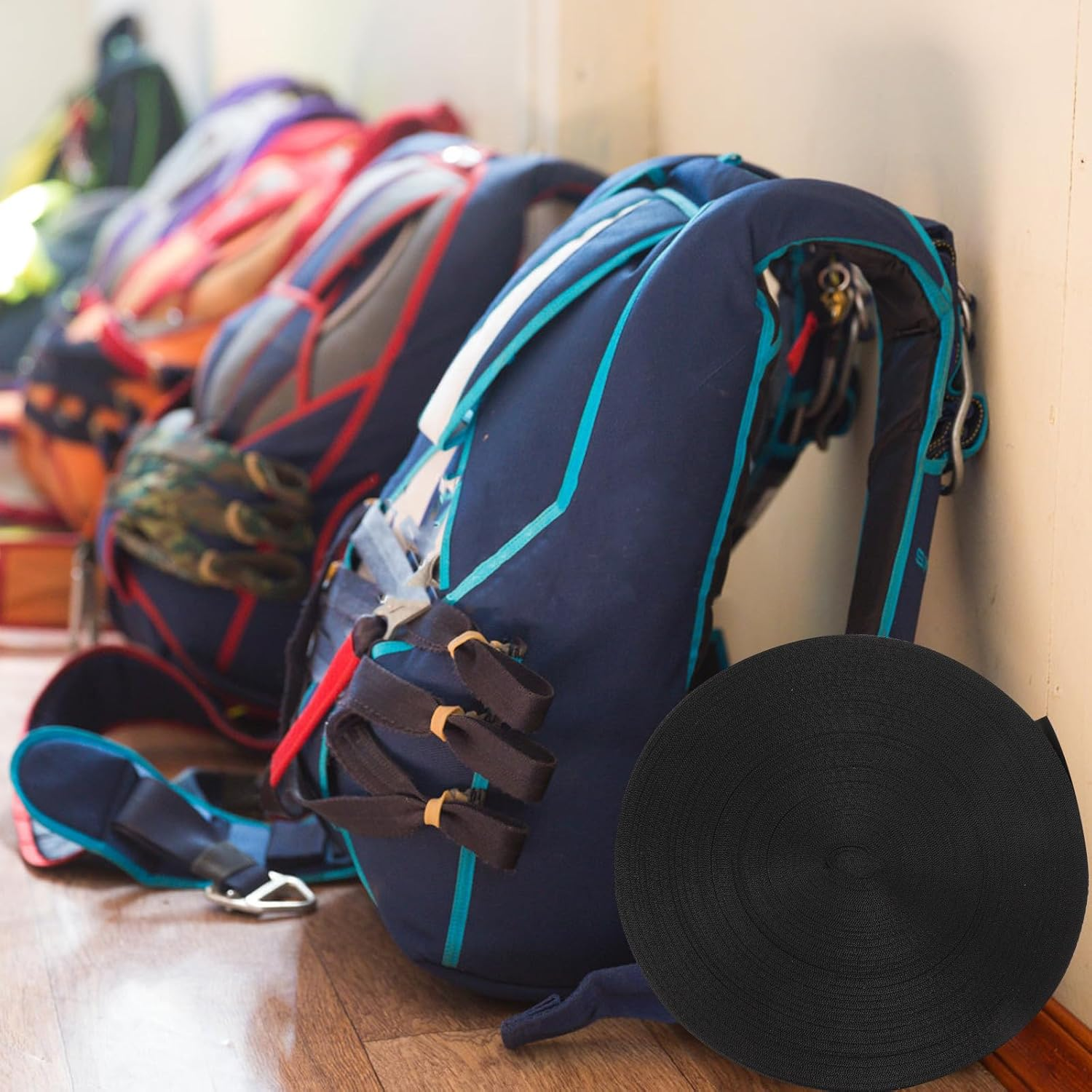 DRESSOOS Sturdy 1-Inch Nylon Webbing Strap 50M Roll for Pet Leash, Backpack Cargo Tie, Gardening and Craft Use, Portable Convenient Package Strap for Travel and Outdoor Gear