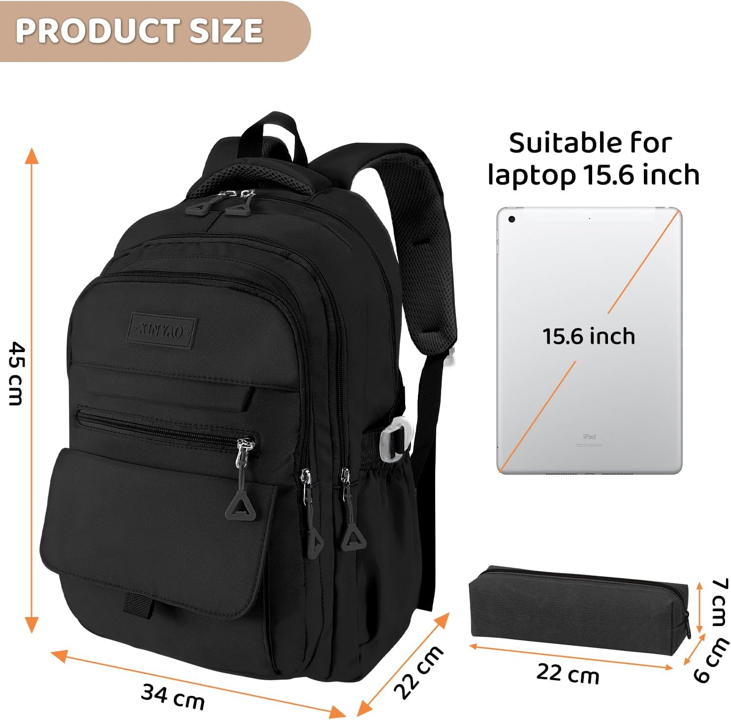 AUTOWT Casual Backpack - 36L Waterproof Casual Daypack with Handbag for Boys Girls College Teens - Travel Laptop Backpacks for Men Women image number 2