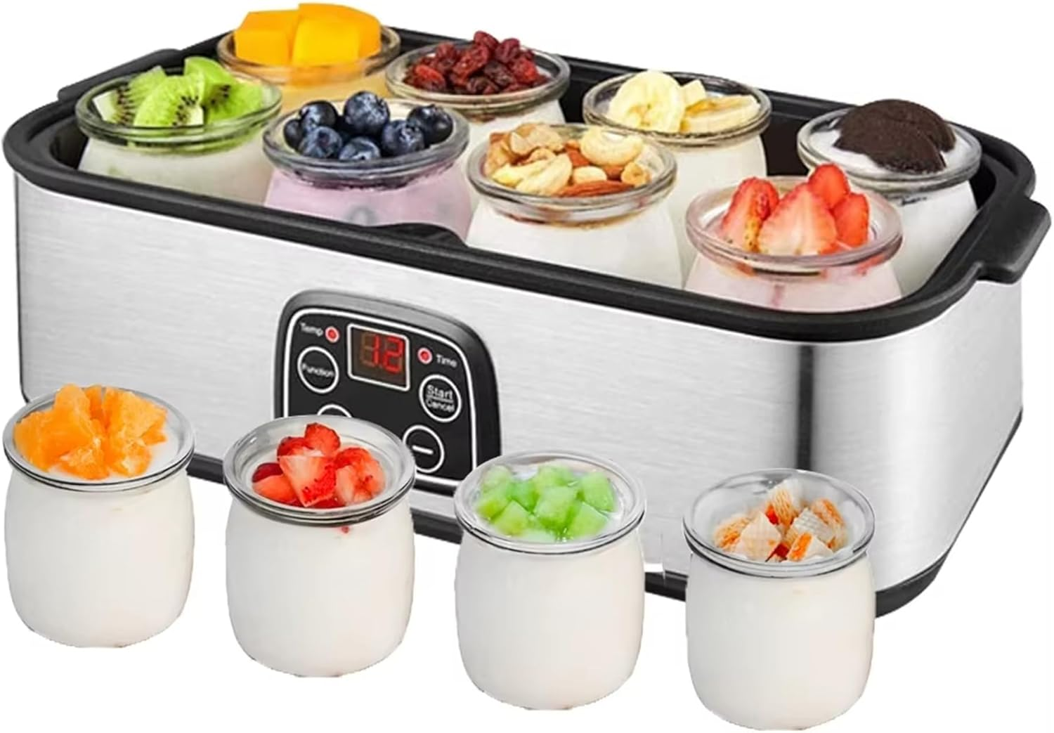 Yogurt Maker, Automatic Digital Yogurt Maker Machine with Adjustable Temperature & Time Control, Stainless Steel Cheese Maker, Fruit Wine Maker with LCD Display(Au Plug) image number 4