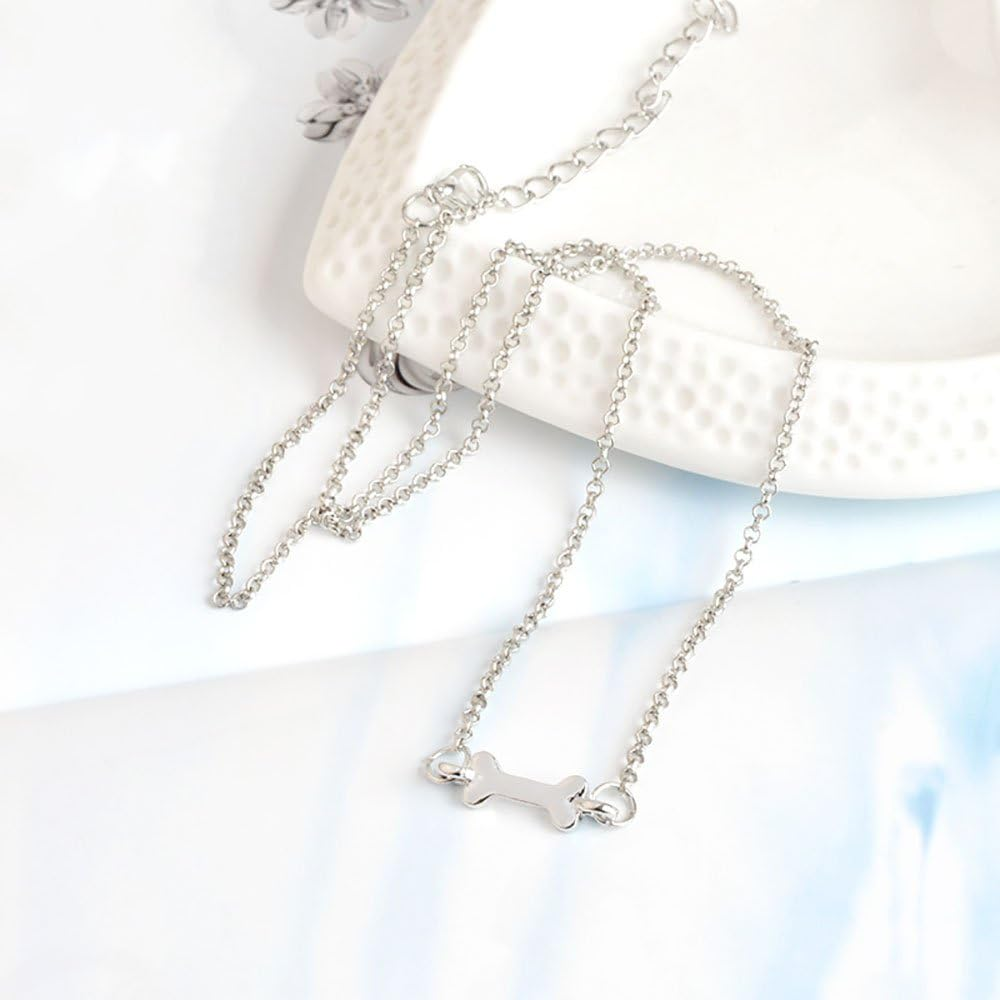 BBDDKEG Dog Bone Charm Hang Tag Necklace Key Chain Owner and Dog Jewelry image number 1