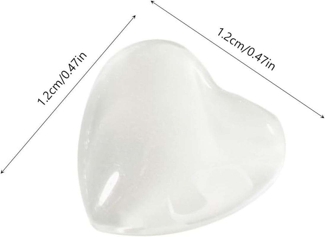 Minkissy 100Pcs Clear Glass Nail Polish Display Beads Haert Shaped Clear Glass Beads Bulk Nail Polish Color Card for Salon Diy Manicure Tool Accessories image number 5