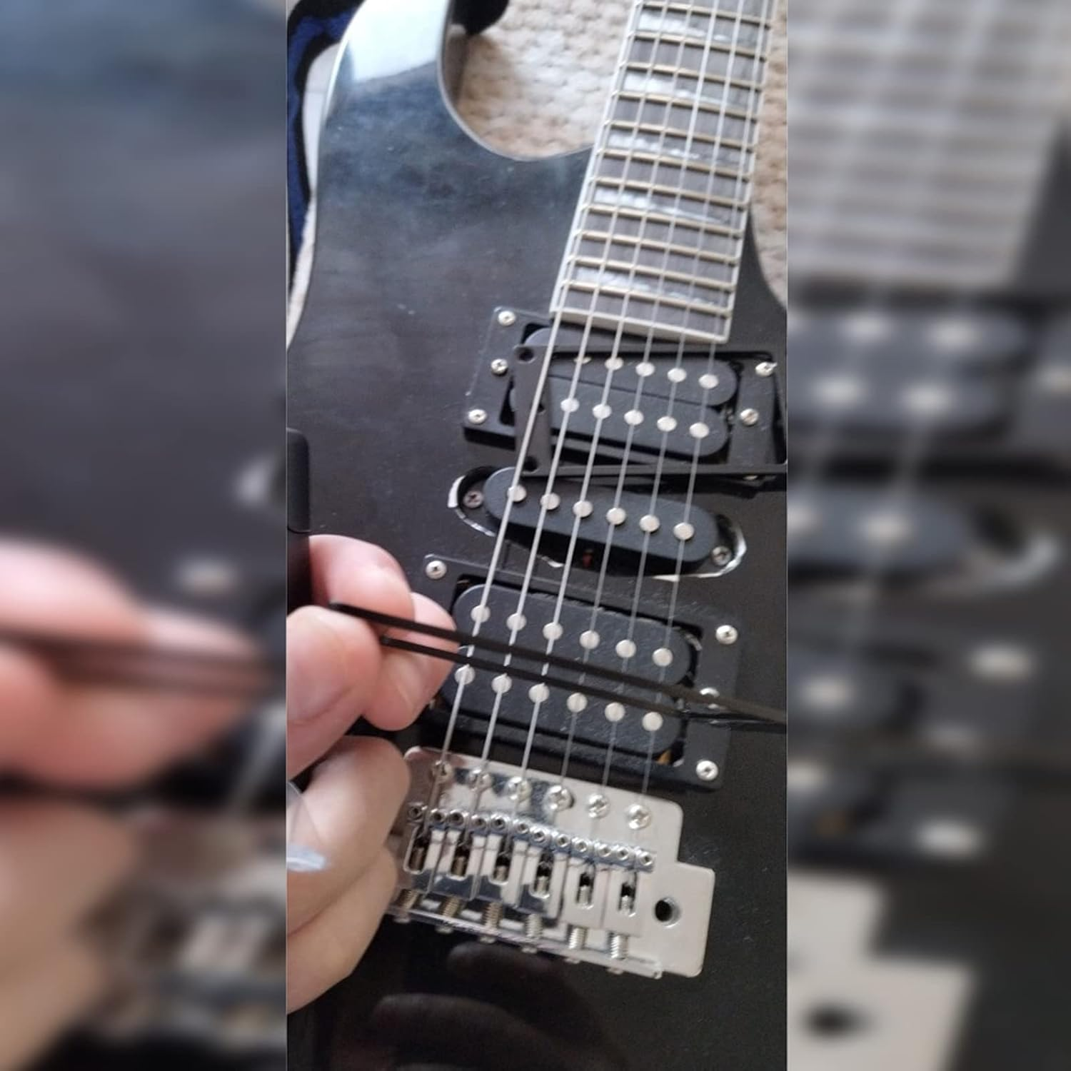 TRADERPLUS Flat Metal Humbucker Pickup Mounting Ring Set Electric Guitar Pickup Frame Mounting Ring with Screws Bridge Neck Pickups Cover Frame Replacement Part (Black)