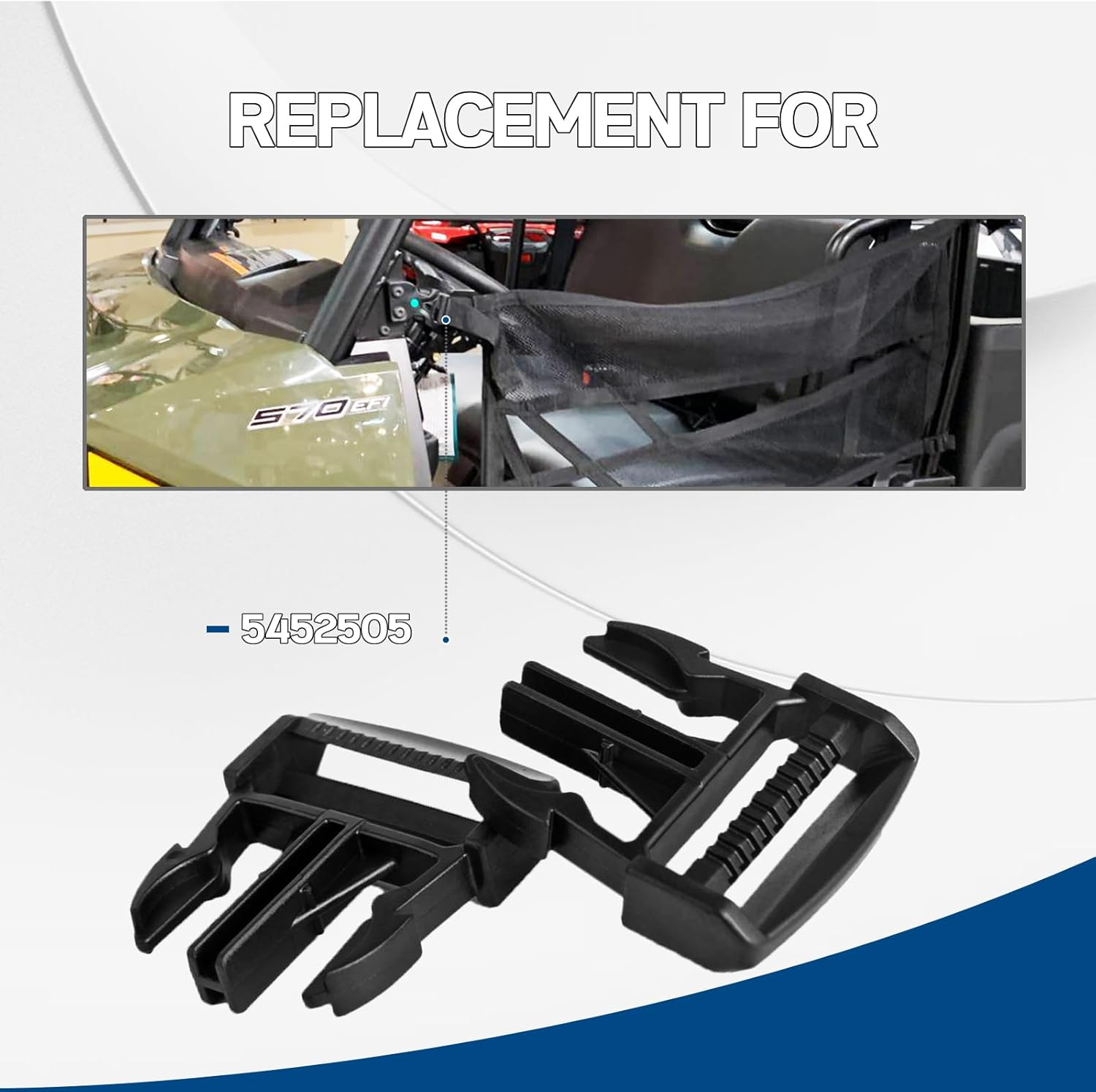 UNIGT 2 Pack Door Net Buckle Clip Compatible with 2016-2022 Polaris Ranger Crew 900 1000 XP Factory Mesh Door Side Safety Net Fastener 40Mm Male Buckle Replace 5452505 image number 6