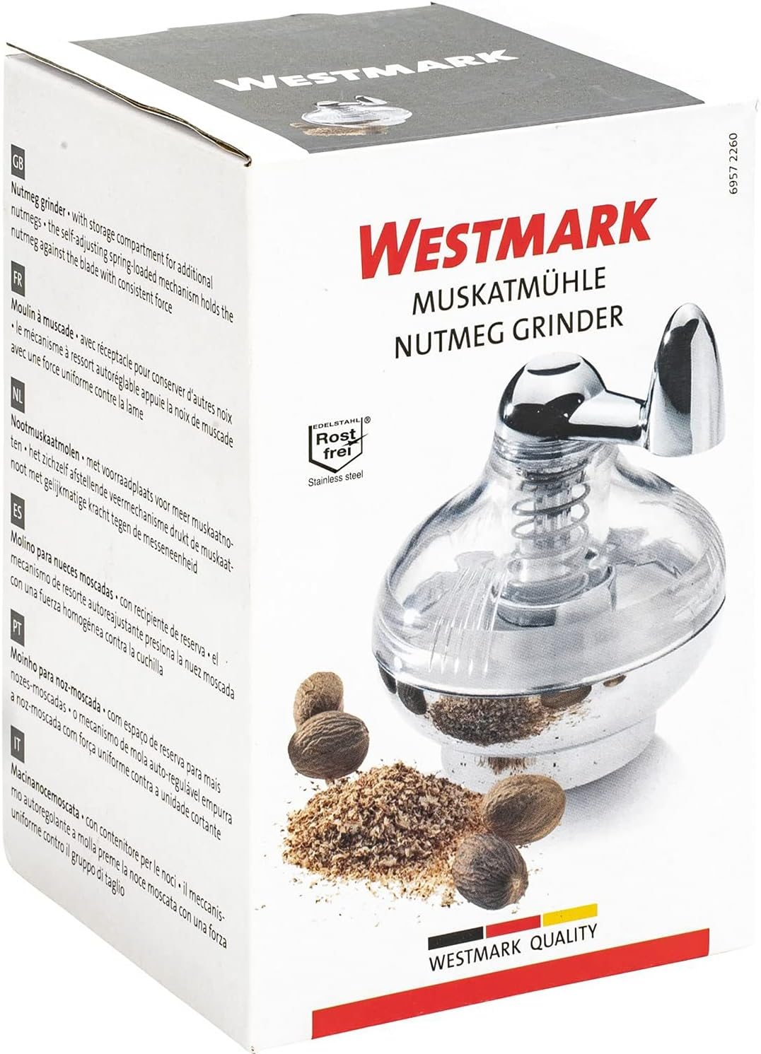 Westmark Nut Meg Grinder, 3.3 X 3.1 X 3.7 Inches, Clear image number 1