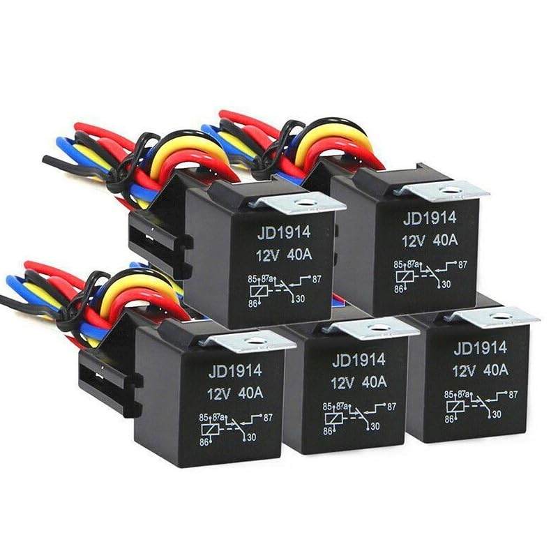WADY 5Pcs12V 40A 5-Piece Automotive 5-Pin SPDT Car Relay with Interlocking Harness Receptacle Holder, 40A Relay Connector for Cars, Trucks, and Vehicles image number 1