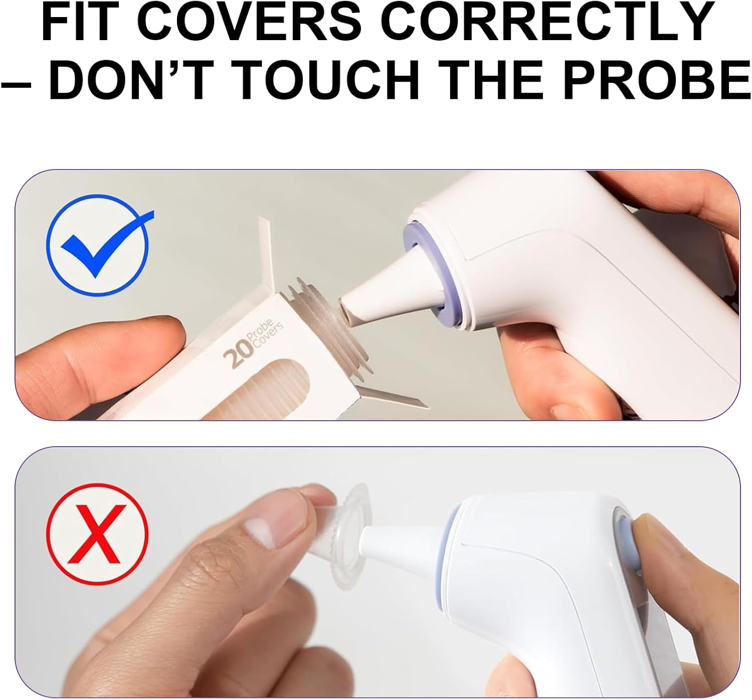 200Pcs Ear Thermometer Probe Covers, Disposable Protective Covers for Adults & Children, Hygienic & Accurate Reading, Suitable for Home, Family Care & Childcare Use image number 1