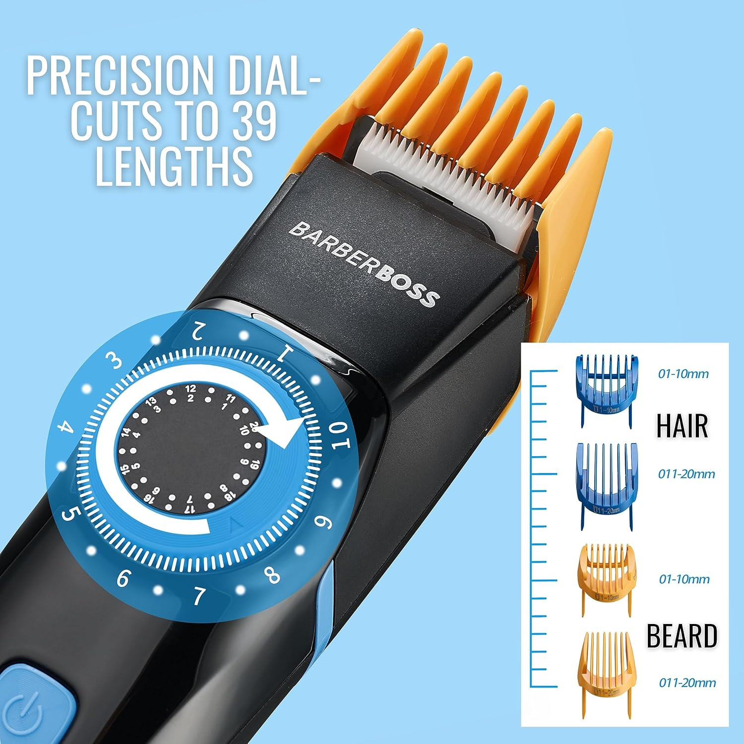 Barberboss 3 in 1 Grooming Kit for Men, Hair Beard and Detail Trimmer, Precision Wheel, Cutting Blades, Oil and Charging Lamp, USB Rechargeable and 100% Waterproof QR-6087 image number 1