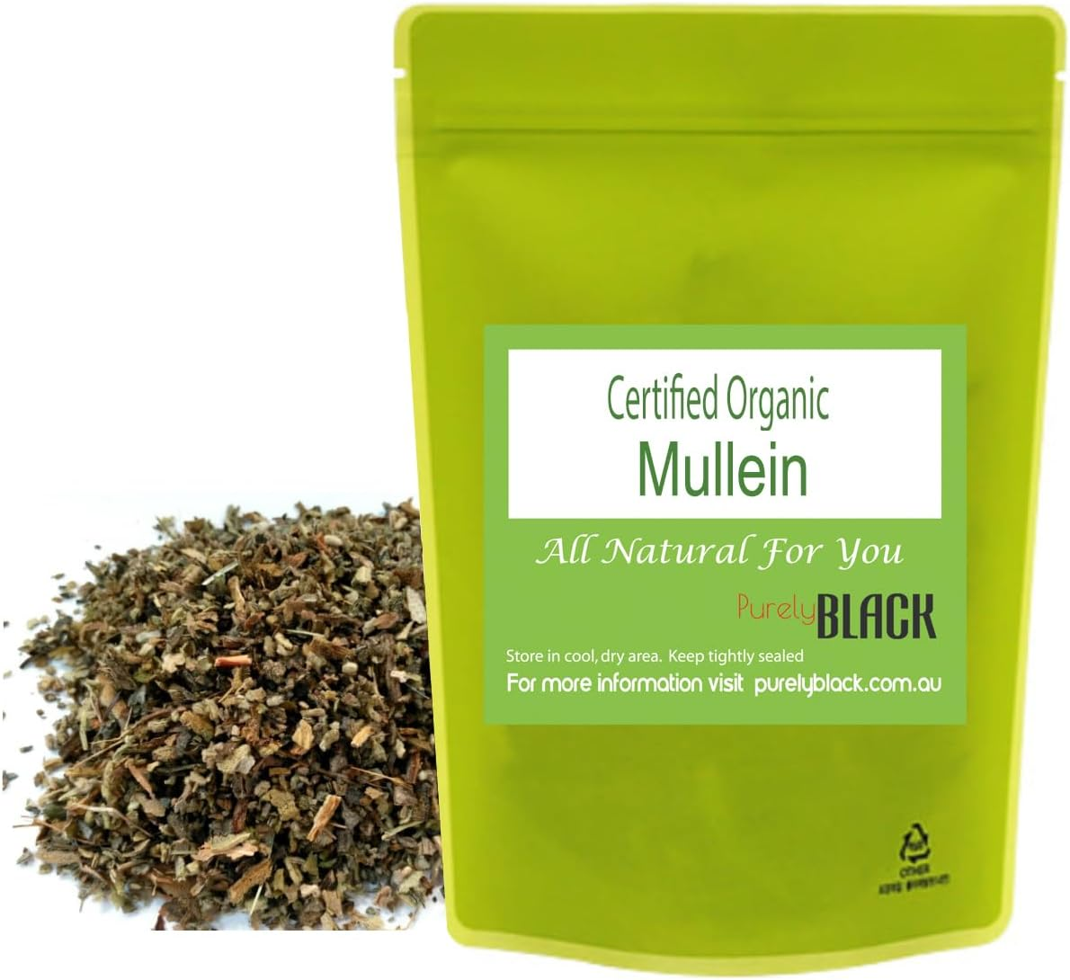 [ Certified Organic ] Mullein Herb Loose Dried Herbal Tea. Verbascum Thapsus for Lungs, Throat 30G