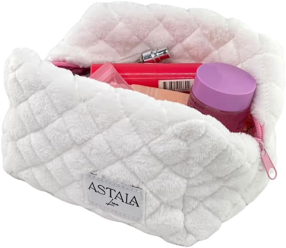 Astala Luna Marshmallow Mini Carry All Cosmetic Travel Bag Mini White, Pink image number 4