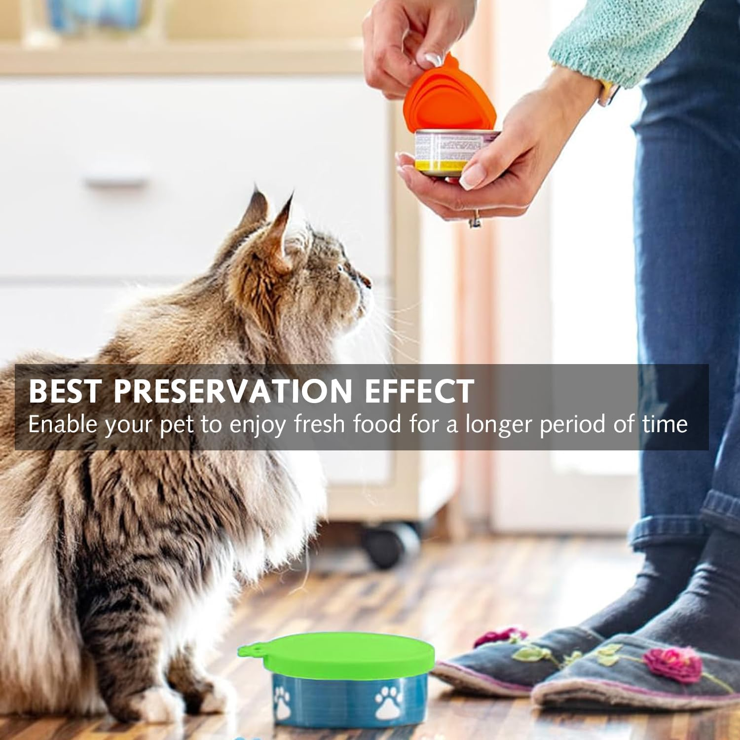 Ezranova Silicone Dog Cat Food Cans Lid for Pet Food Storage Lids for Dog Cat Food Cans Universal Size BPA Free Dishwasher Safe image number 1