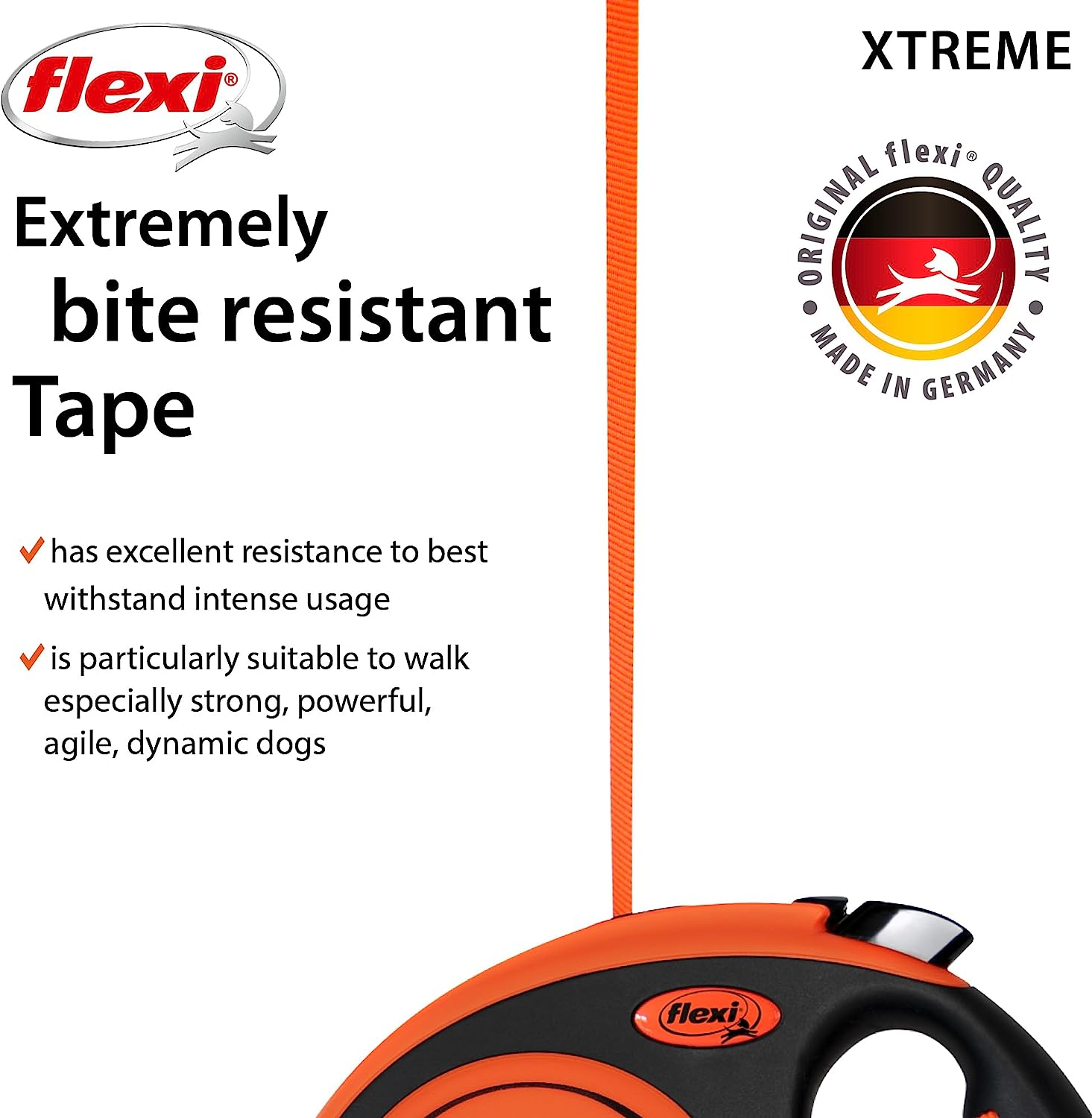 Flexi Retractable Dog Lead Xtreme Orange Medium image number 1