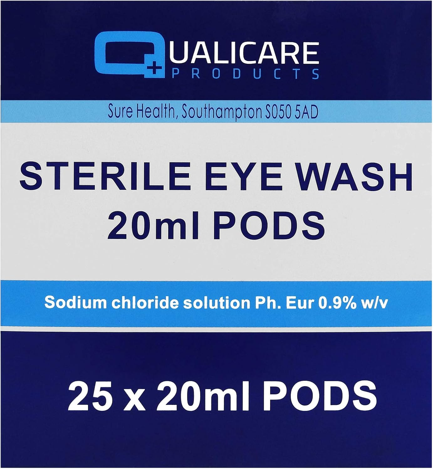Qualicare 25X 20Ml Sterile Sodium Chloride Eye Care Wash Cleansing Solution Pods