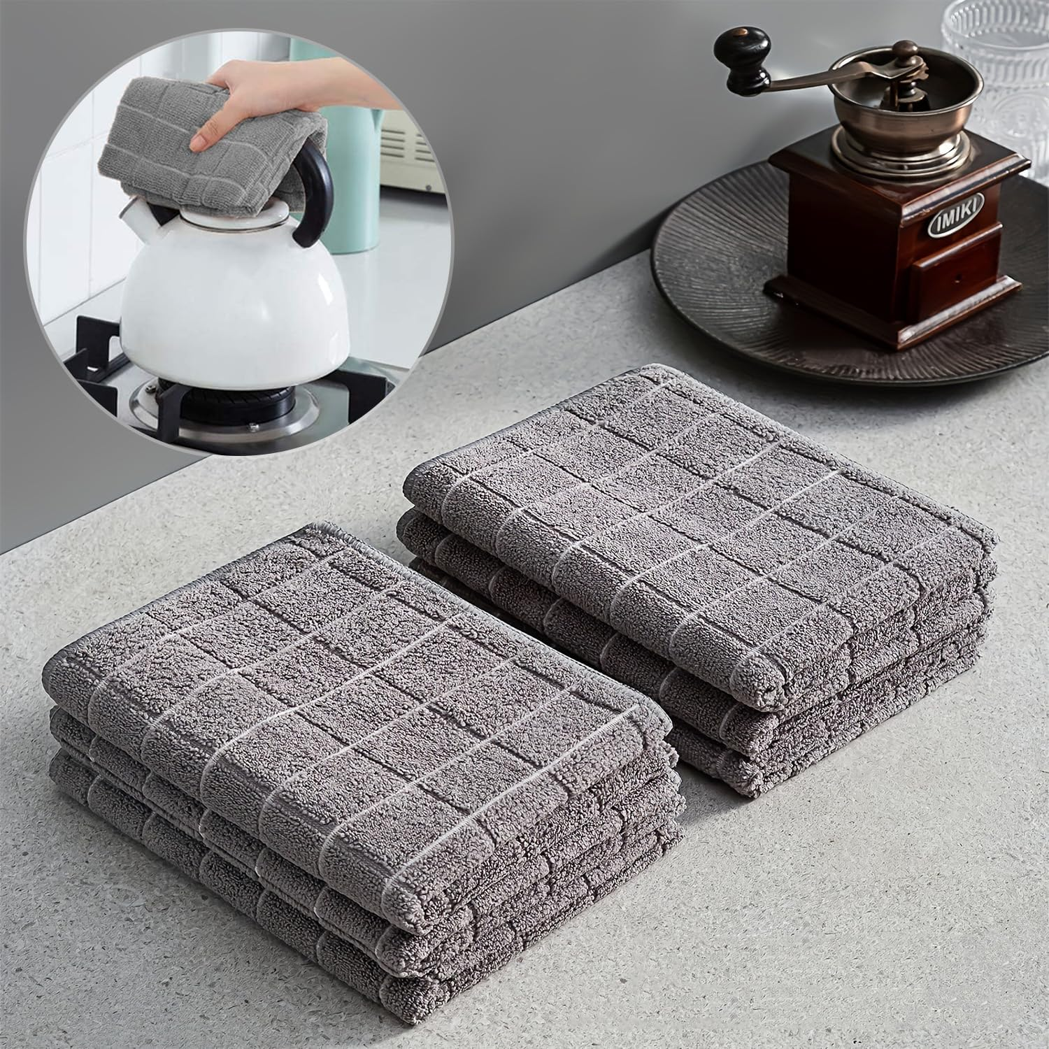 SHUNMAN Microfiber Cleaning Cloth,8 Pack 26 X 18 Inch All-Purpose Microfiber Towels, Ultra Premium Microfibre Kitchen Dish Tea Towel,Soft, Super Absorbent and Lint Free image number 1