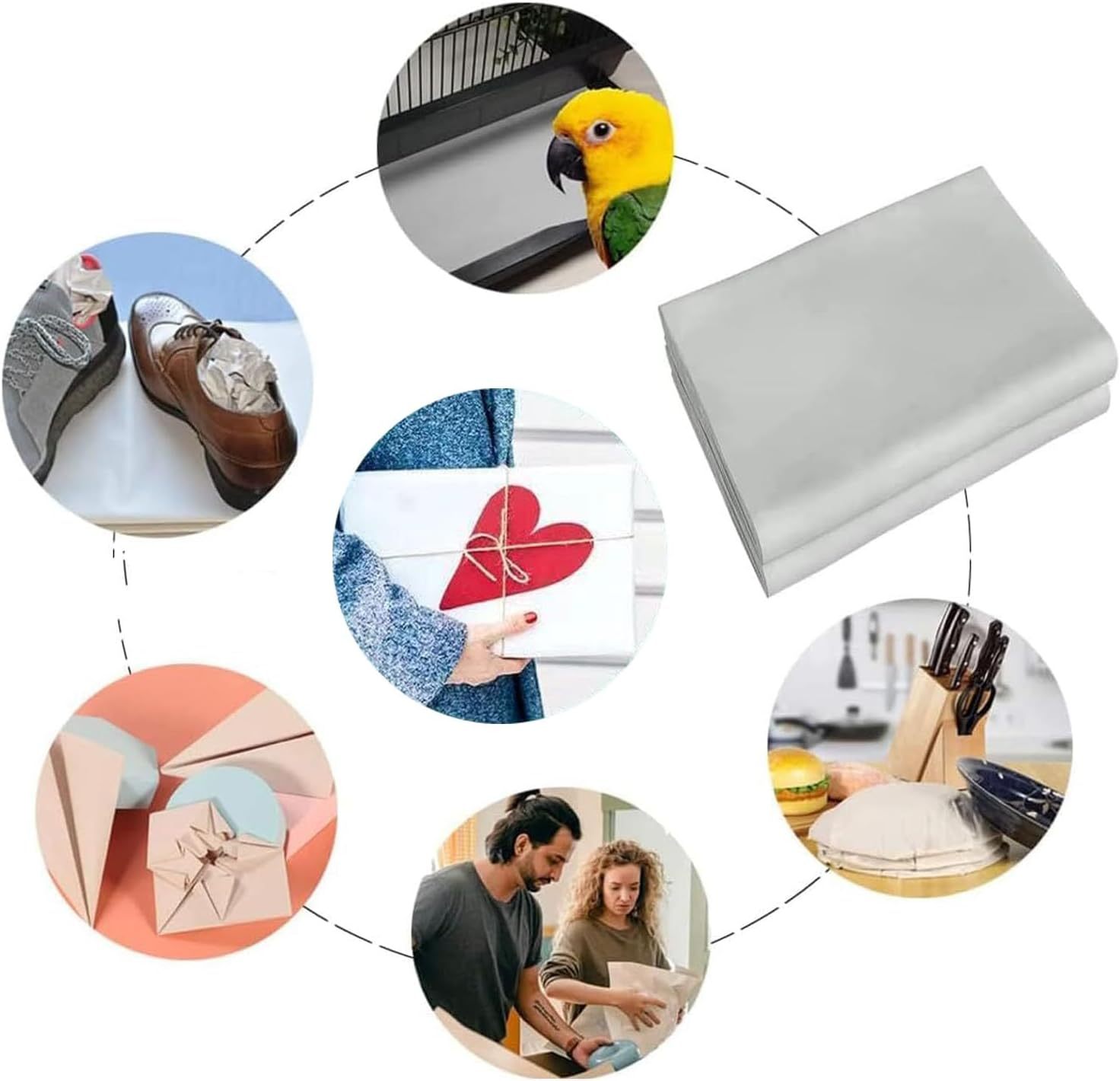 Paifeancodill Packing Paper Sheets for Moving, 100 Sheets Newsprint Paper, Newsprint Packing Paper for Transportation Wrapping Fill Moving Boxes Protect Fragile Items, Archival Tissue Paper (39*54Cm)