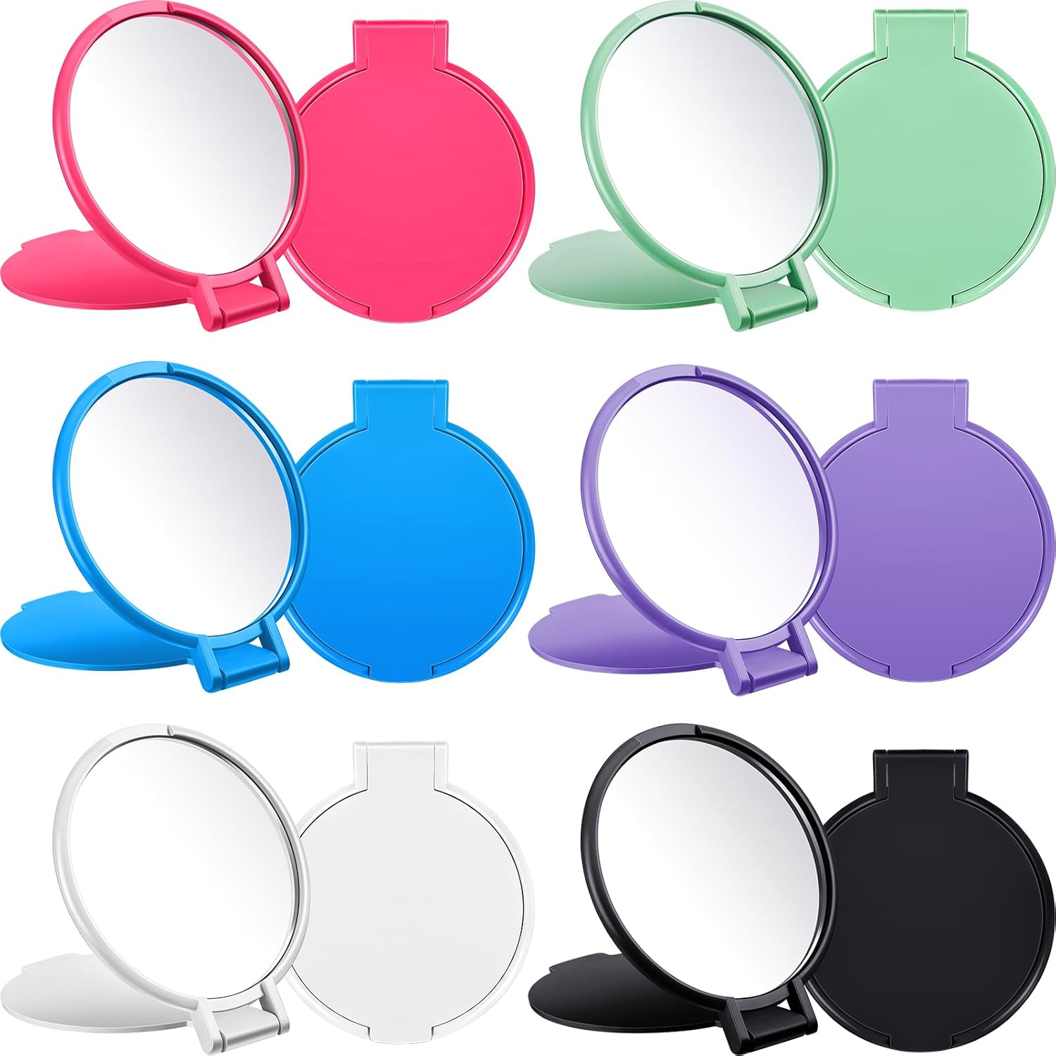 Jetec 40 Pieces Compact Mirrors Bulk Gifts Mini Vintage Pocket Mirrors for Purse Small Portable Folding round Makeup Stuffs for Travel Daily Use Party Favors Women (Classic Colors Set)
