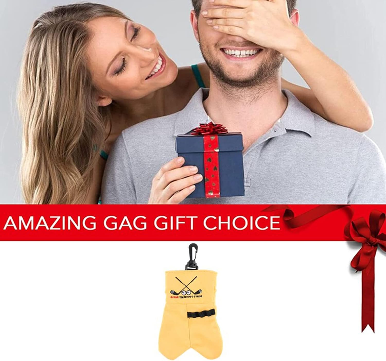 Yieidui Golf Ball Storage Bag Holder This Funny Golf Gift Is Sure to Make a Laugh Store Your Golf Accessories Stocking,Brown image number 2