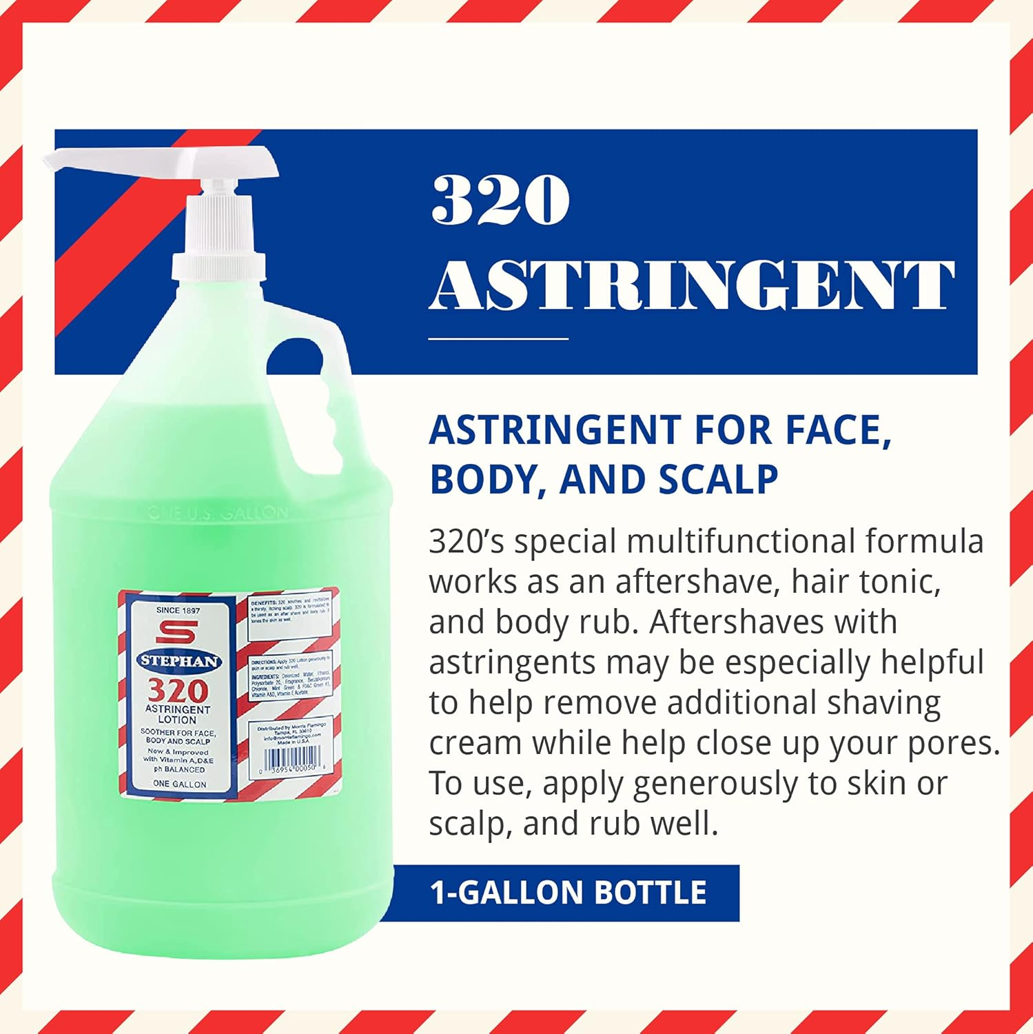 Stephan 320 Astringent for Barbers (Gallon) image number 4
