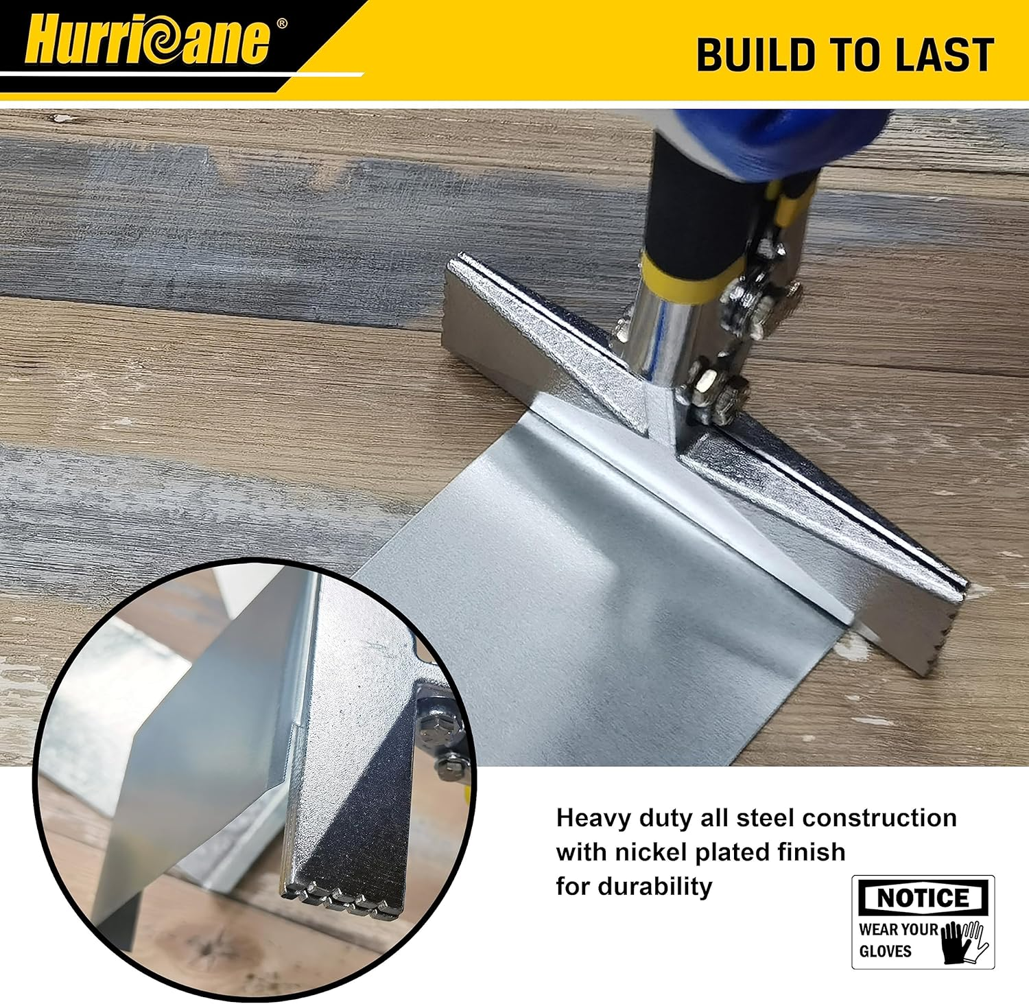 Hurricane 6 Inch Straight Jaw Sheet Metal Hand Seamer Non-Slip Pitted Handles image number 5