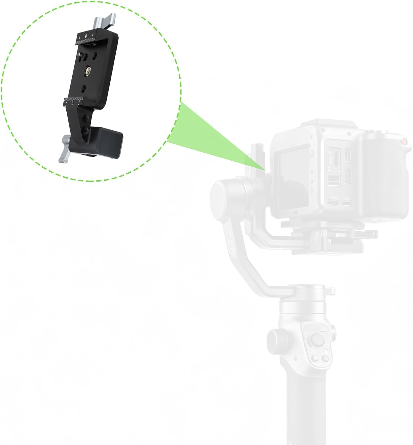 Vertical Camera Mount for DJI RS 2/RS 3/Rs 3 Pro, Professional Gimbal Vertical Camera Adapter Stabilizer Accessory for Shorts Portrait Video Shooting image number 4