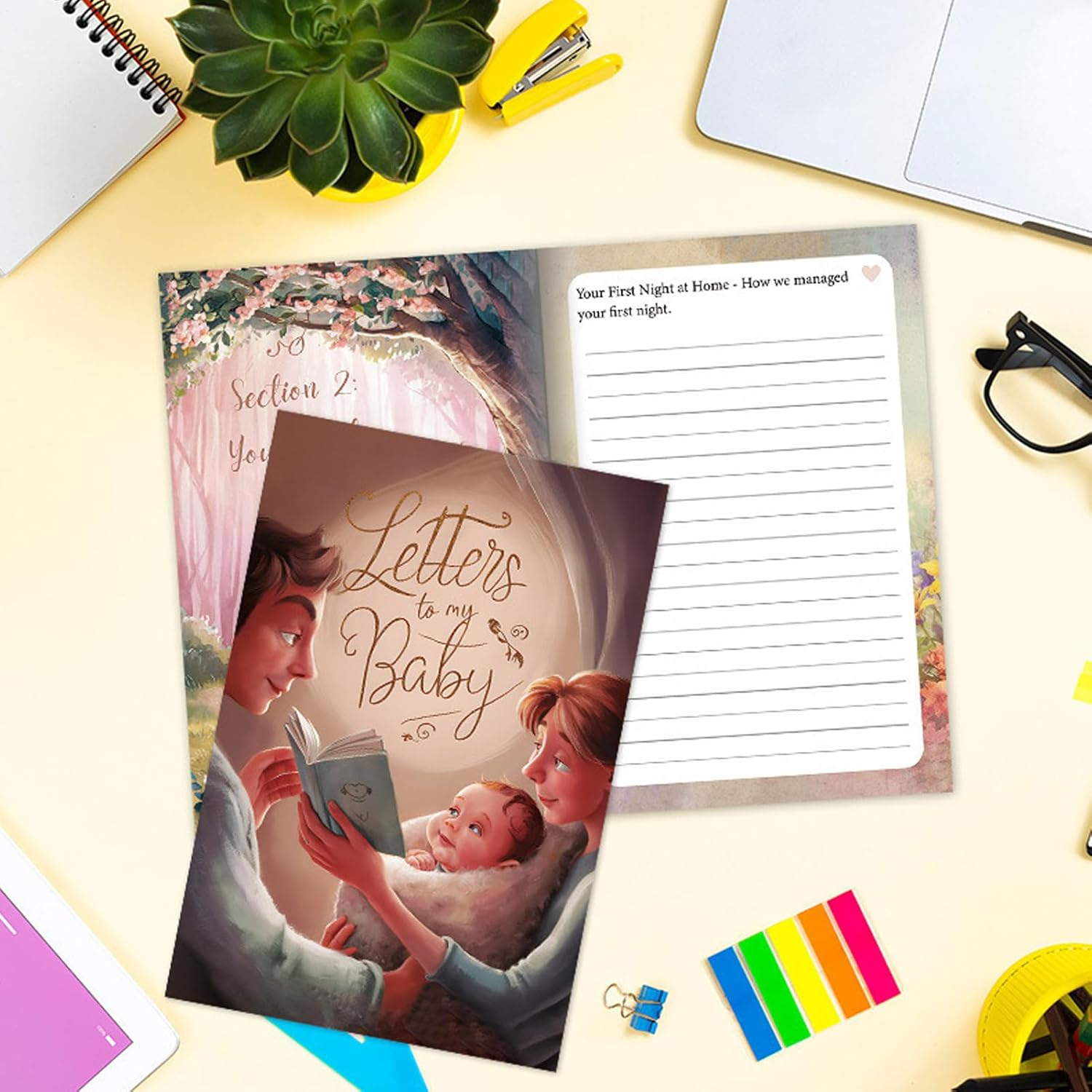 Writing Notebook - Memory Book for New - Notebook with 50 Sheets for Recording Family Links and Moments in Family with Baby Boys Girls image number 5