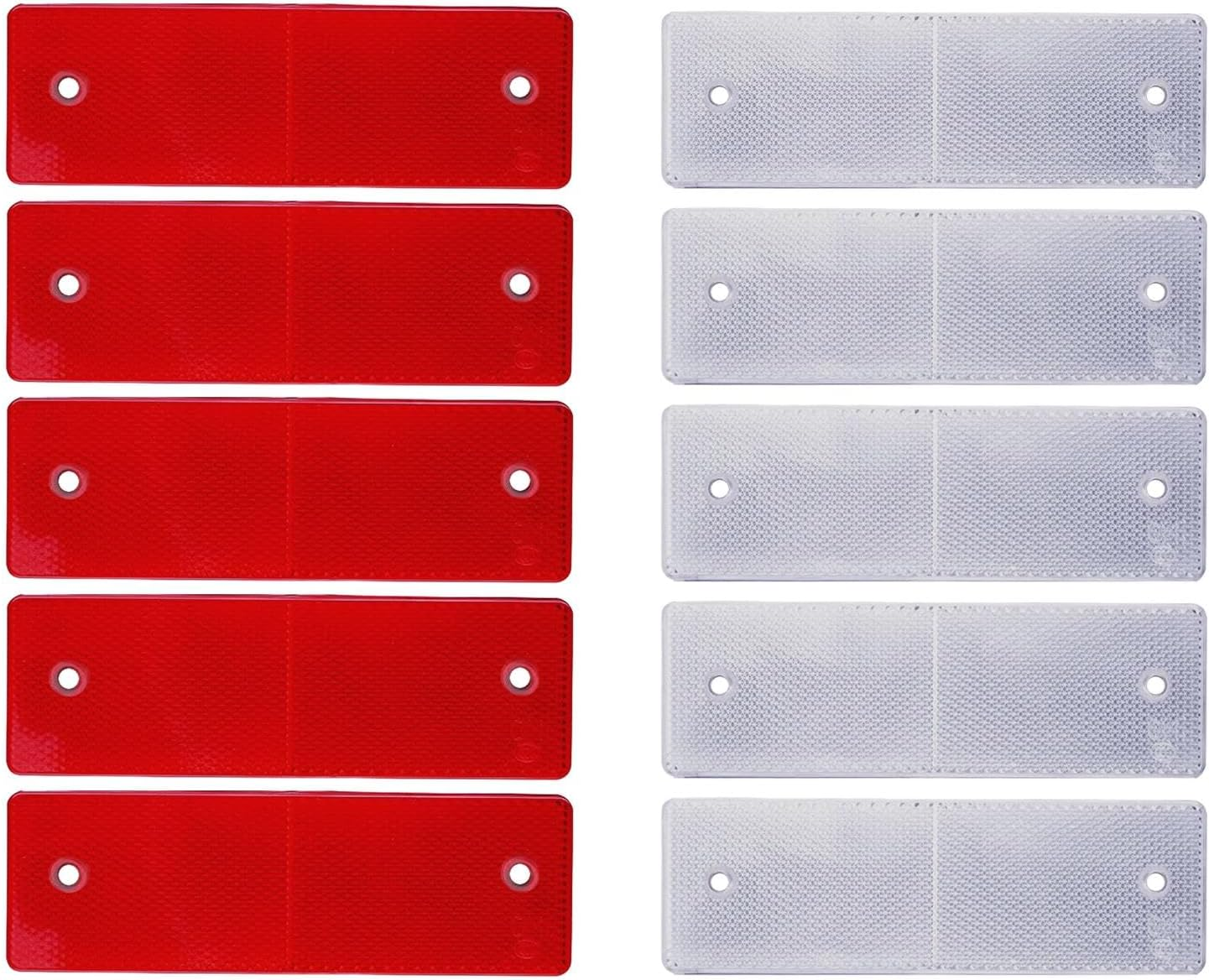 10Pcs Self Adhesive Trailer Rectangular Reflectors Car Rear Reflectors, Safety Reflector for Gate Posts, Truck Agricultural Machines Bikes Lorry Trailer Reflector image number 6