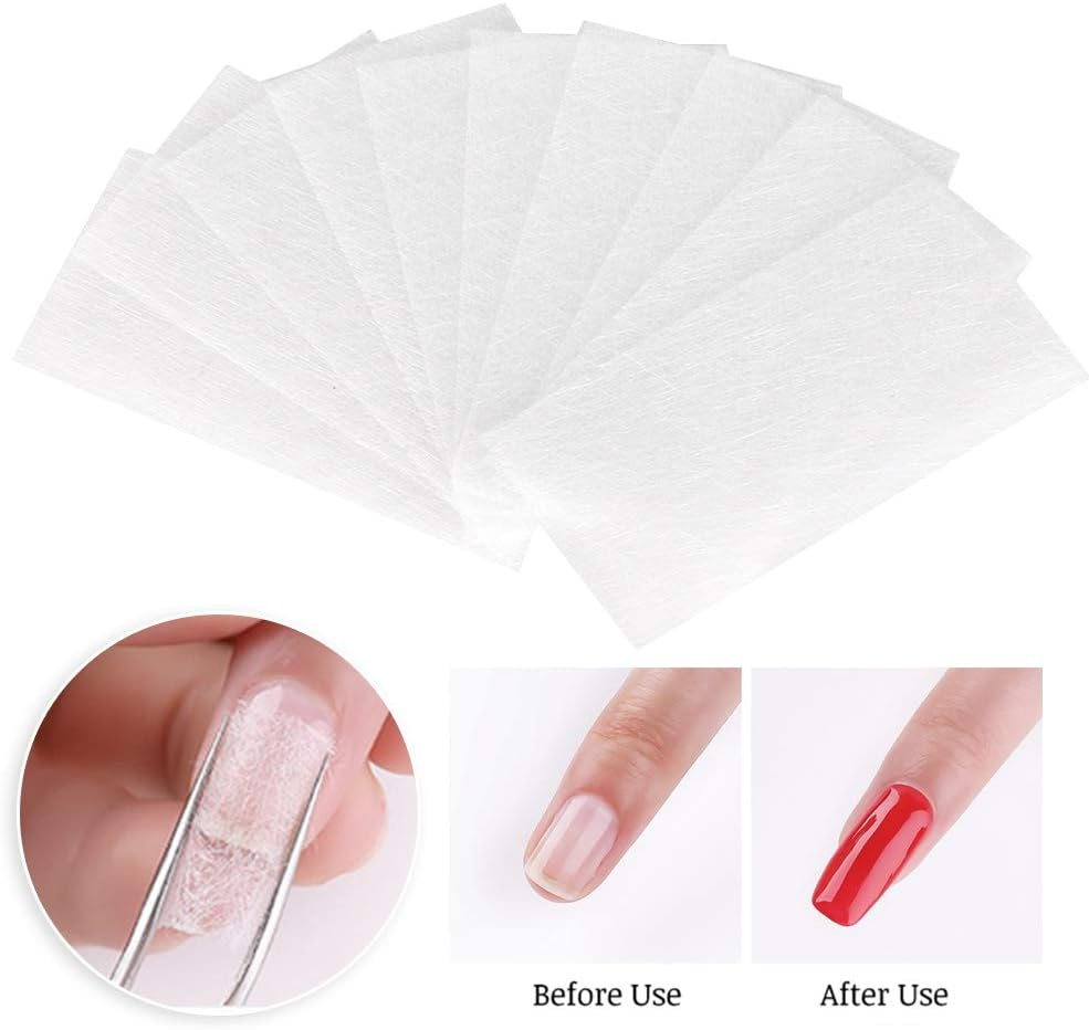 Fiberglass Nail Extension, 10Pcs Fast Extension Fiberglass Modeling Manicure Tool for Silk Fiberglass Nail Care Nonwoven Nail Wrap Stickers French Nail Warp image number 5