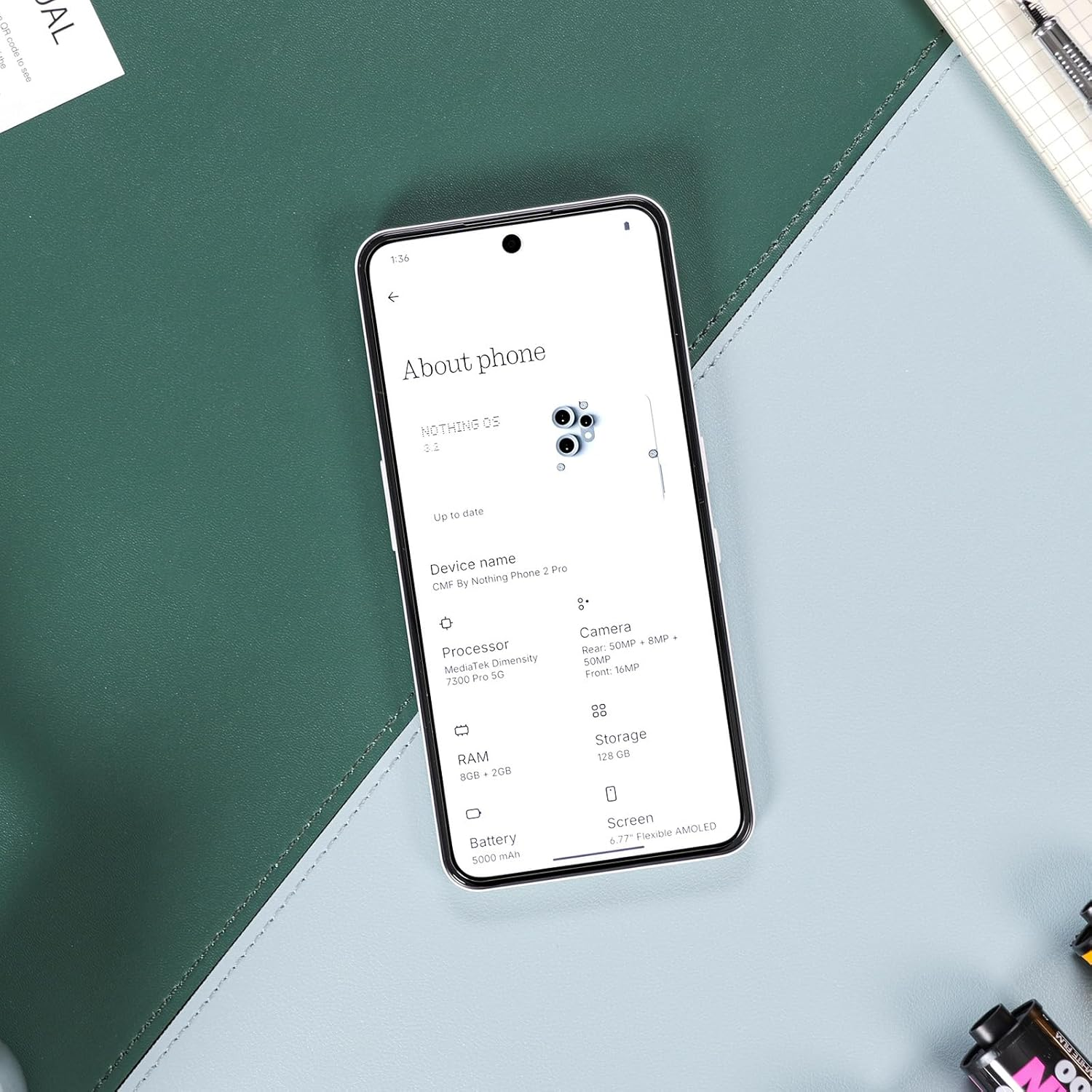 Ibywind for Nothing CMF Phone 2 Pro 5G 6.77" Screen Protector,2 Pcs Tempered Glass,With 1Pc Camera Lens Protection,Bubble Free image number 1