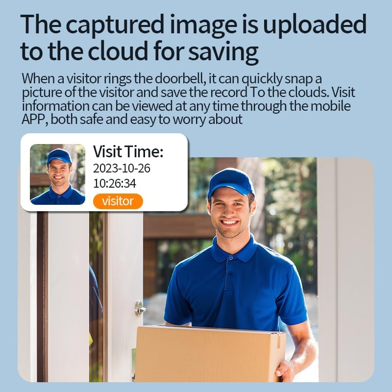 Wireless Doorbell Camera with Chime 2K HD, Wifi Video Doorbell Camera with Voice Changer, Motion Detector, Anti-Theft Device, Night Vision, 2-Way Audio (White) image number 6