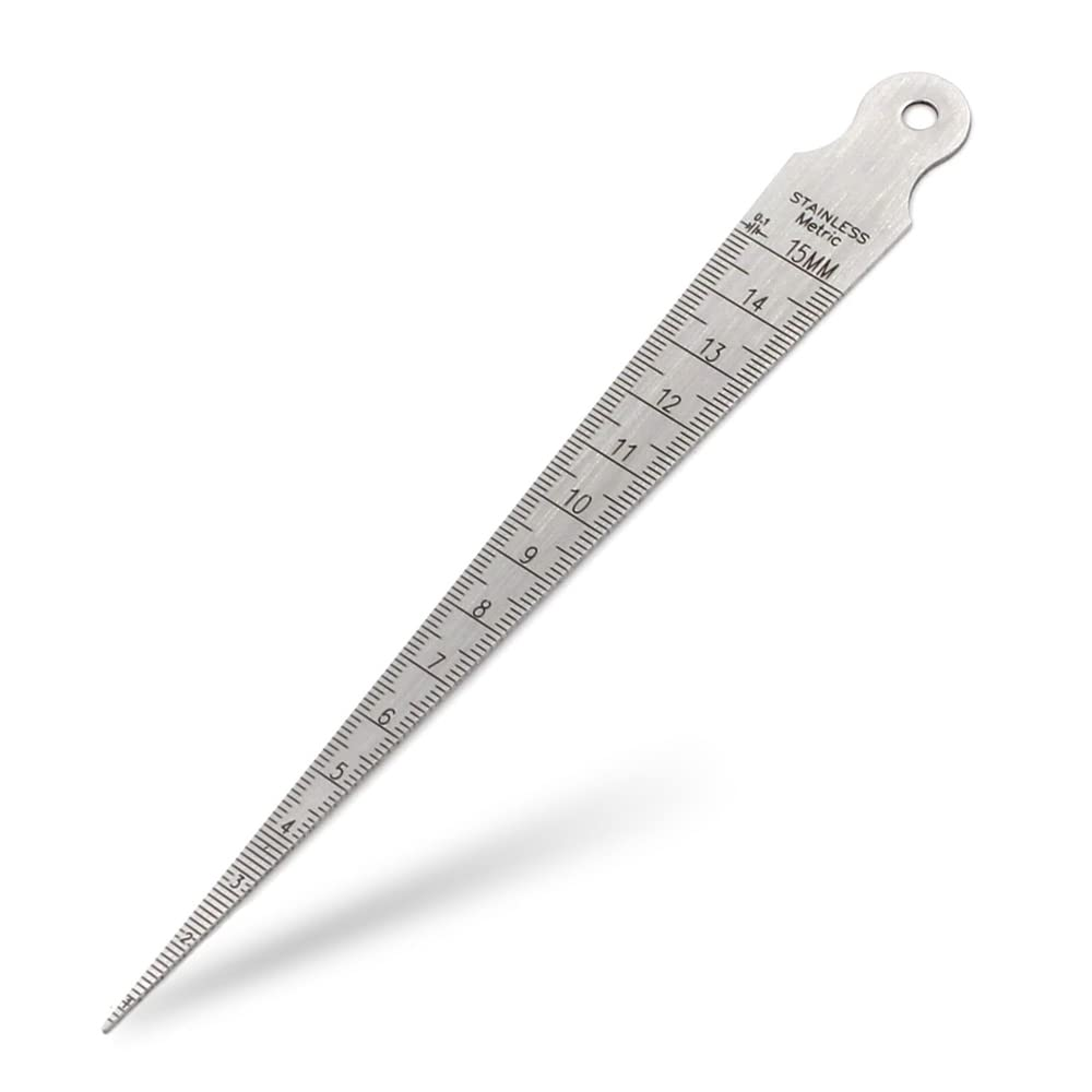 Bestgle Stainless Steel Taper Gauge, 1-15Mm (1/64-5/8 Inch) Feeler Gauge Ruler for Hole, Gap, inside Diameter Measurement image number 1
