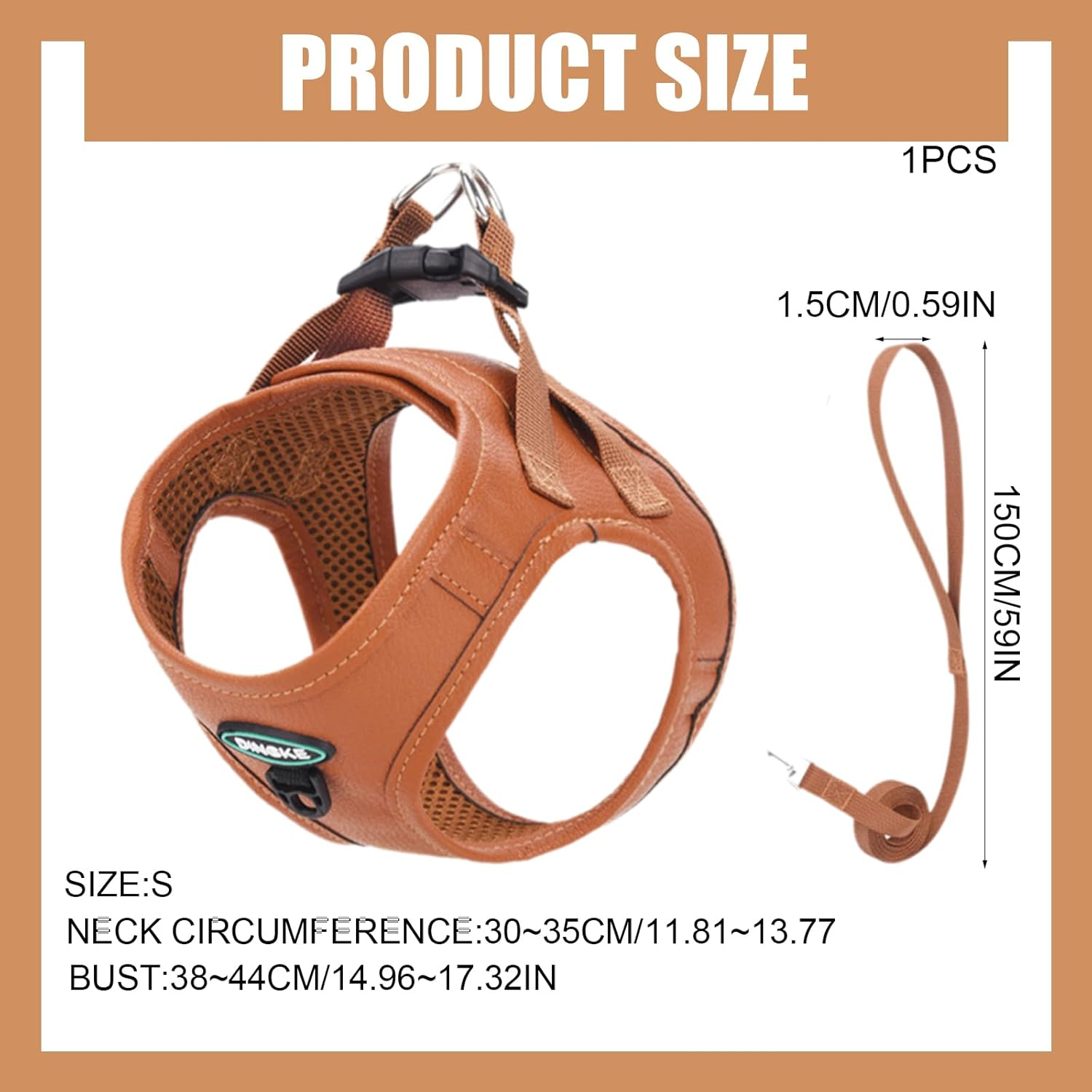 Adjustable Kitten Harness and Lead Set, Kitten Vest Harnesses, Adjustable Kitten Harness and Lead Set, for Small and Medium Cats and Pets for Outdoor Walking (S) image number 3