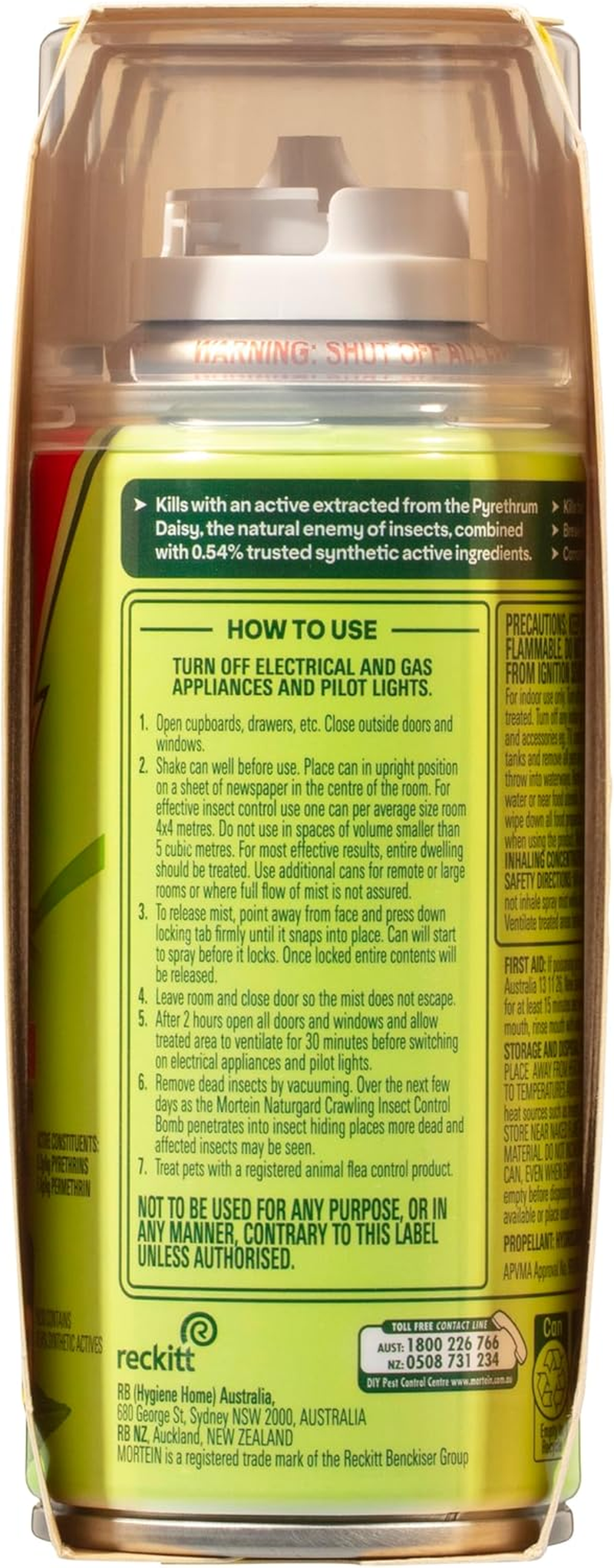 Mortein Naturgard Eucalyptus Scent Crawling Insect Control Bomb 90 G (Pack of 3) image number 2