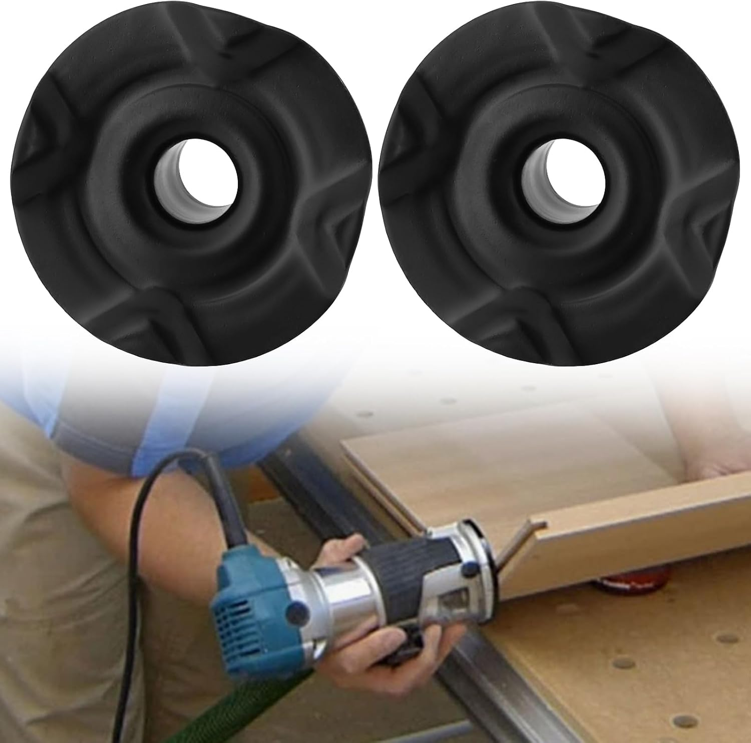 2Pcs Template Guide Sleeve 343577-5 Compatible with Makita 3707F 3707FC 3708 RT0700 Laminate Trimmer, 10Mm image number 2