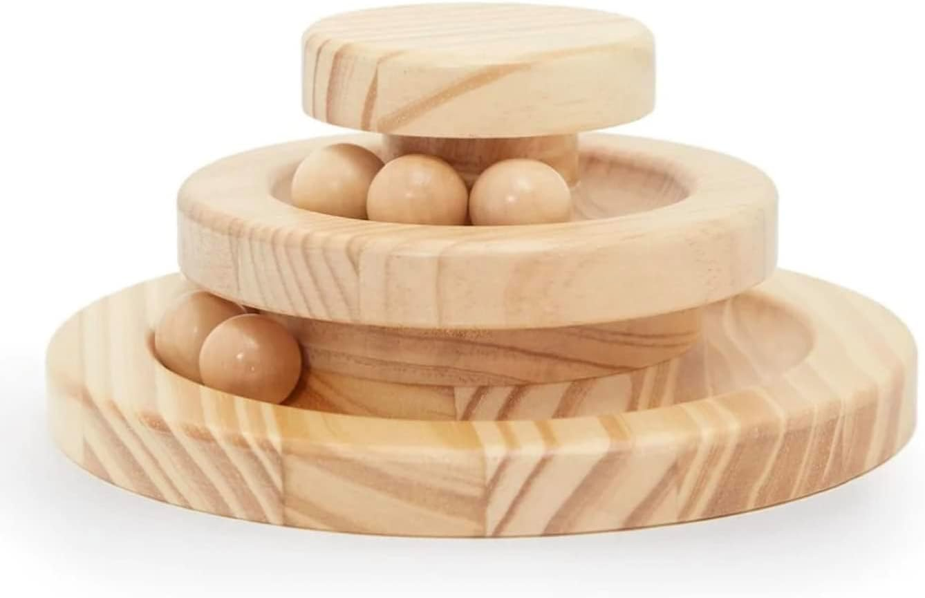 Wooden Cat Ball Track. This Interactive Cat Toy Will Help Your Cat Exercise and Relieve Stress and Boredom image number 3