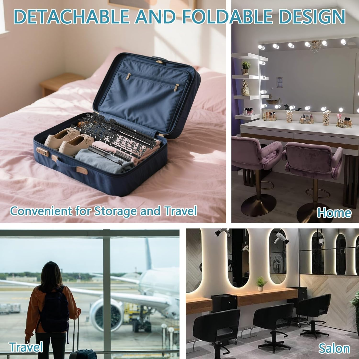 144 Pegs Braiding Hair Rack Standing Extension Holder Hanger Height Adjustable Braiding Hairs Stand for Hair Braiding Rack with Stylist Hair Braiding Tools for Stylists, Black image number 2