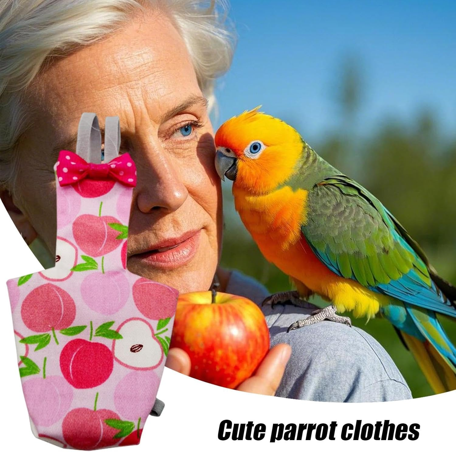 Reusable Parrots Nappy, Adjustable Soft Bird Nappy, Parrot Flight Suit, Reusable Pigeon Pants for African Budgies, Sun Parakeet image number 1