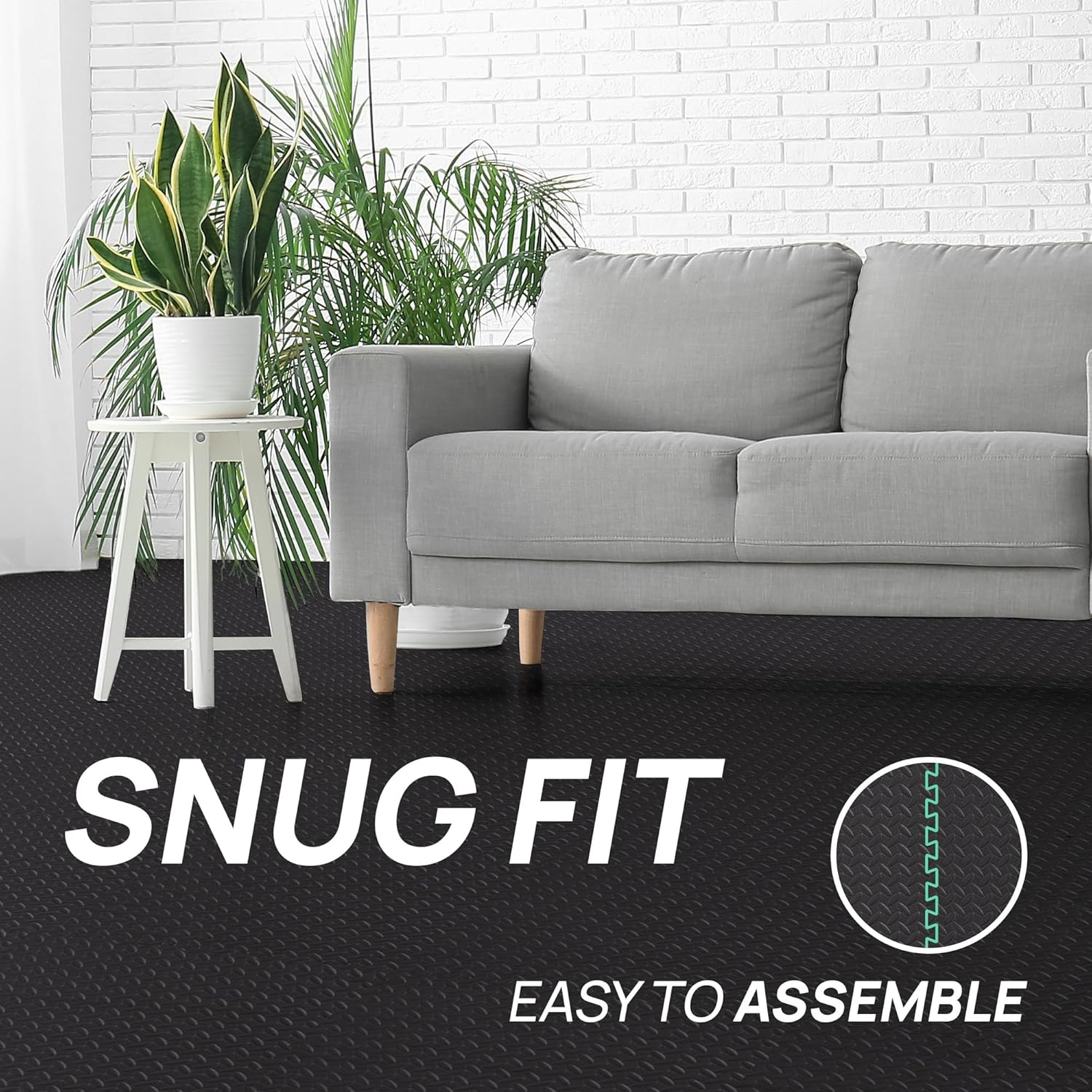 Yes4All Thicker EVA Foam Puzzle Exercise Mats &frac34;&rdquo; and 1" for Home Gym Workout - Interlocking Floor Tiles for Fitness Equipment - D. 48 Square Feet (12 Tiles) - Grey image number 5