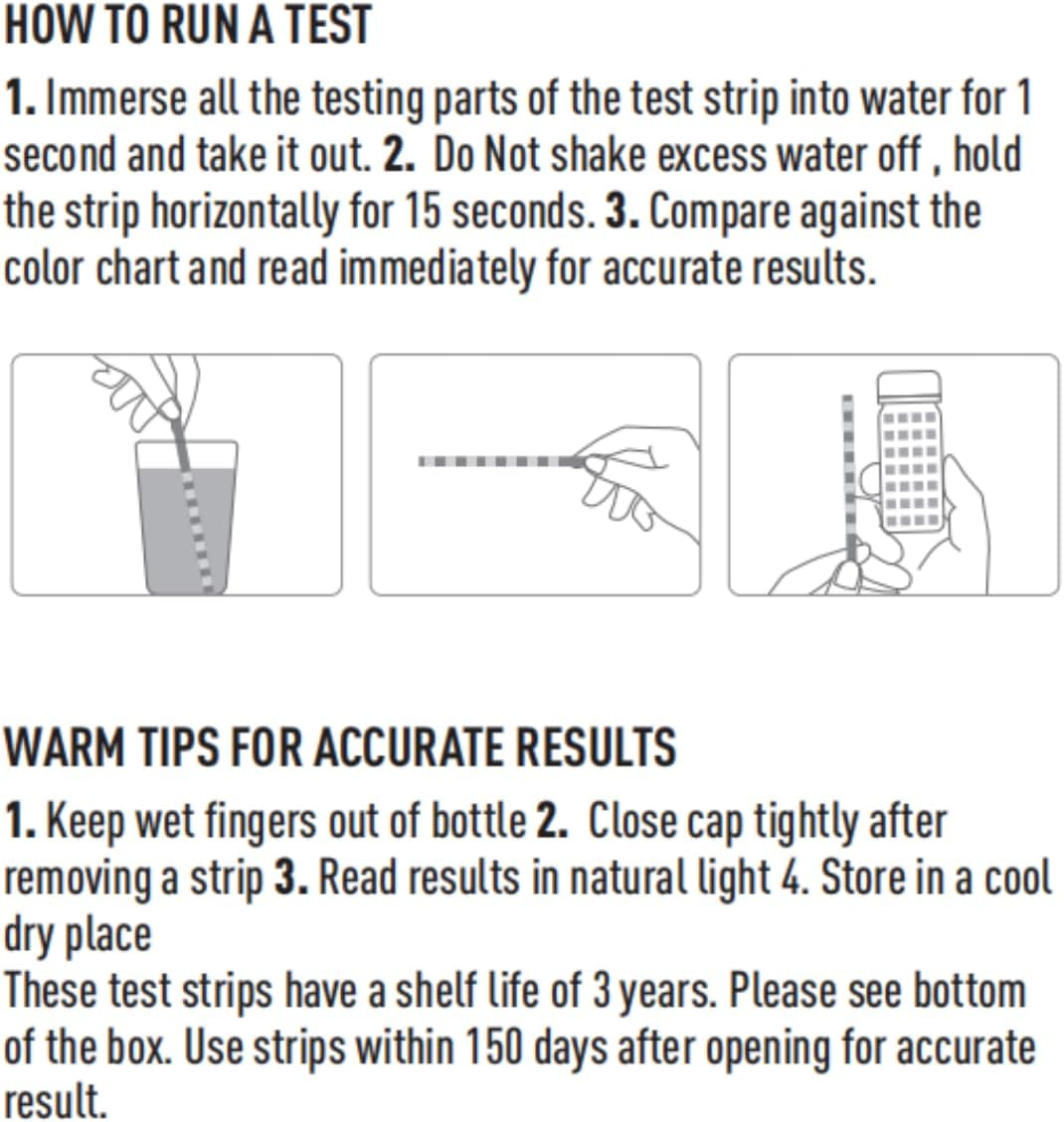 EASYTEST 7-Way Pool Test Strips, 150 Strips Water Chemical Testing for Hot Tub and Spa, Accurate Test Bromine, Total Alkalinity, Ph, Free Chlorine, Total Hardness, Cyanuric Acid, and Total Chlorine - 7 In 1 Pool Test Strips image number 6