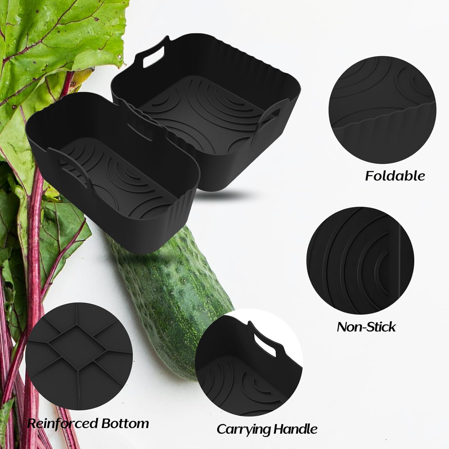 Marakruki 2Pcs Silicone Air Fryer Liners for Philips 3000/5000 Series, Reusable Silicone Liners for 5.2L+3.1L Dual Baskets, Philips Air Fryer 3000/5000 Series Accessories