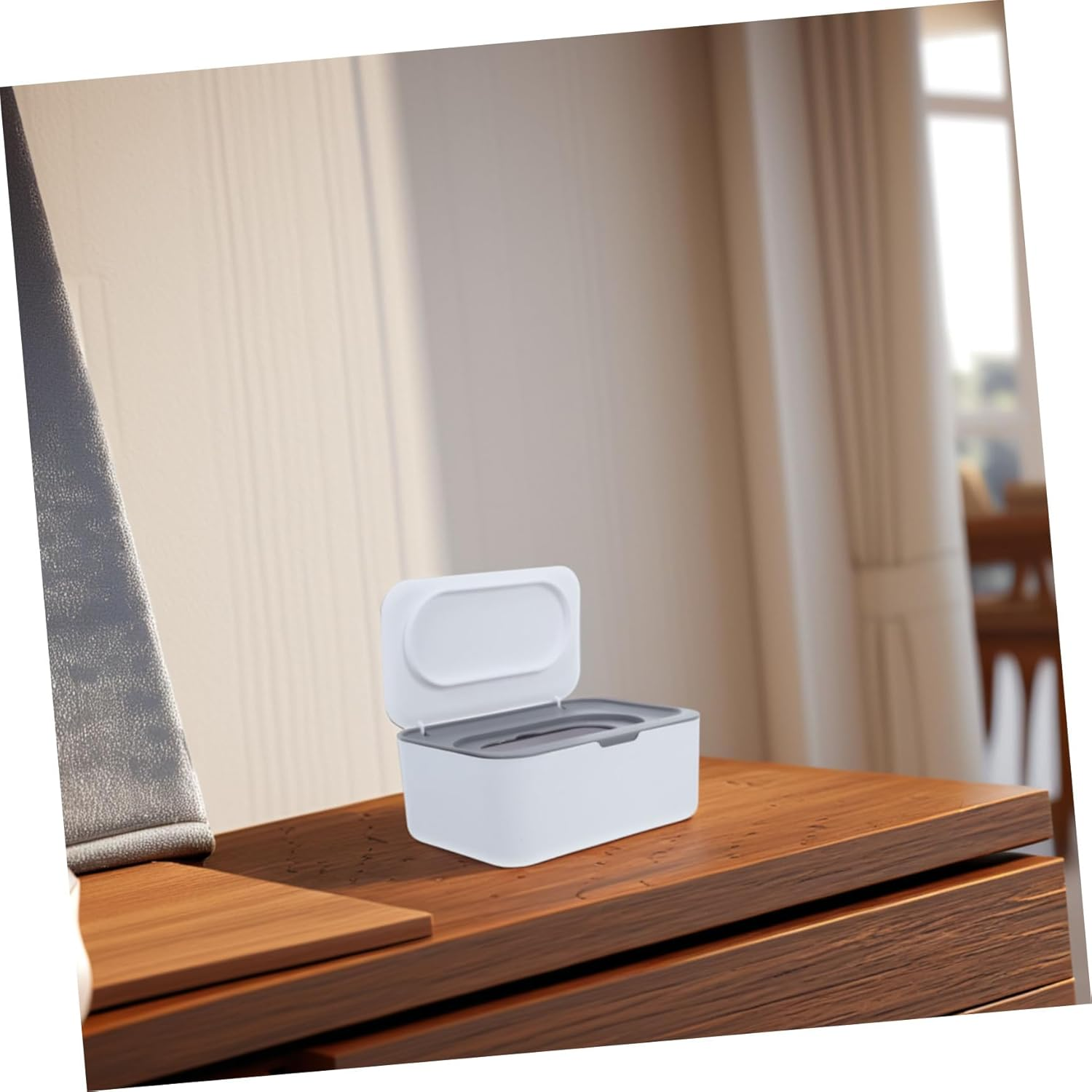 Farmhouse Style Tissue Box Cover Refillable Wipes Box Dispenser for Bathroom and Car image number 2