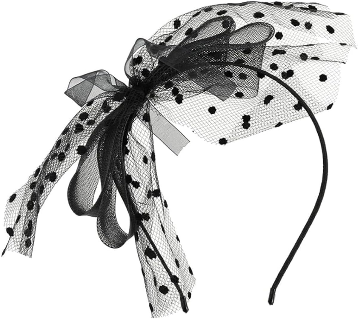 CENZICOM Women 80'S Party Lace Headband with Bow 80S Costumes Accessories, Set of 3 image number 4