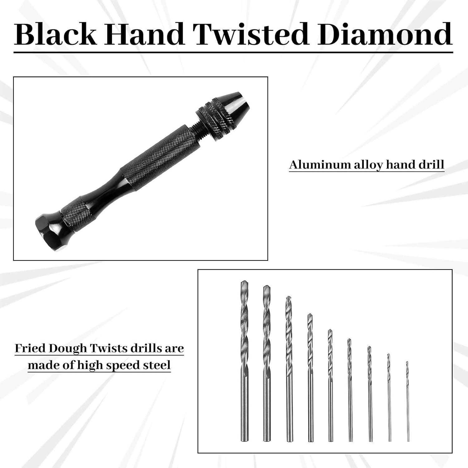 Hand Drill, Power Tools & Hand Tools, Pin Vise Ha Nd Drill Bits, 25Pcs Mini Twist Drill Bits Set, Pin Vise Rotary Tool for Wood Jewelry Plastic Power Tool. for Metal Wood, Model Making image number 1