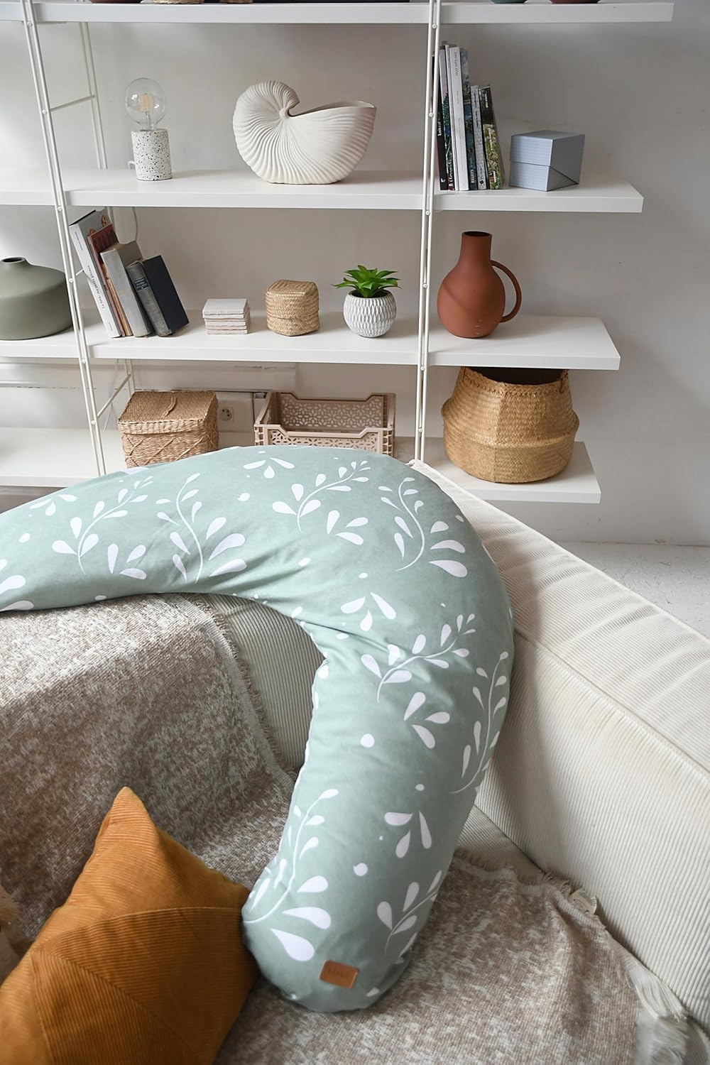 Beaba Big Flopsy Maternity and Nursing Pillow, Print Jersey Nature image number 6